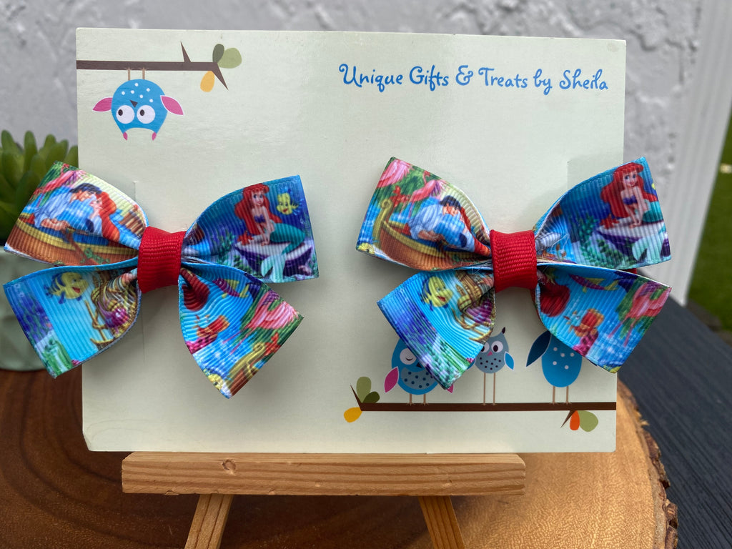 Little Mermaid; Ariel Hairbows