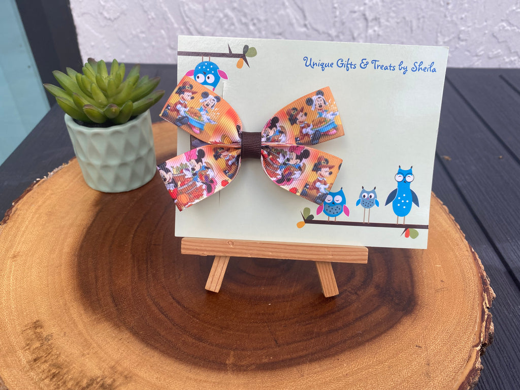 Mickey and Minnie Thanksgiving Hairbow