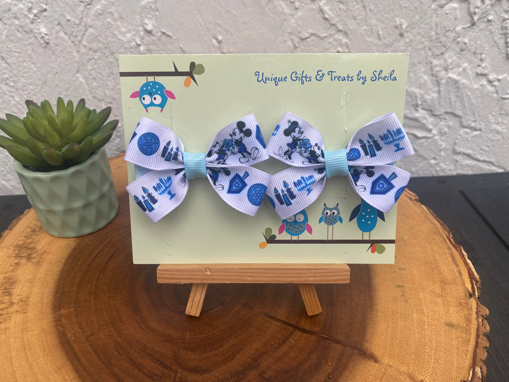 Disney Hanukkah Hairbows; Chanukah Hairbows