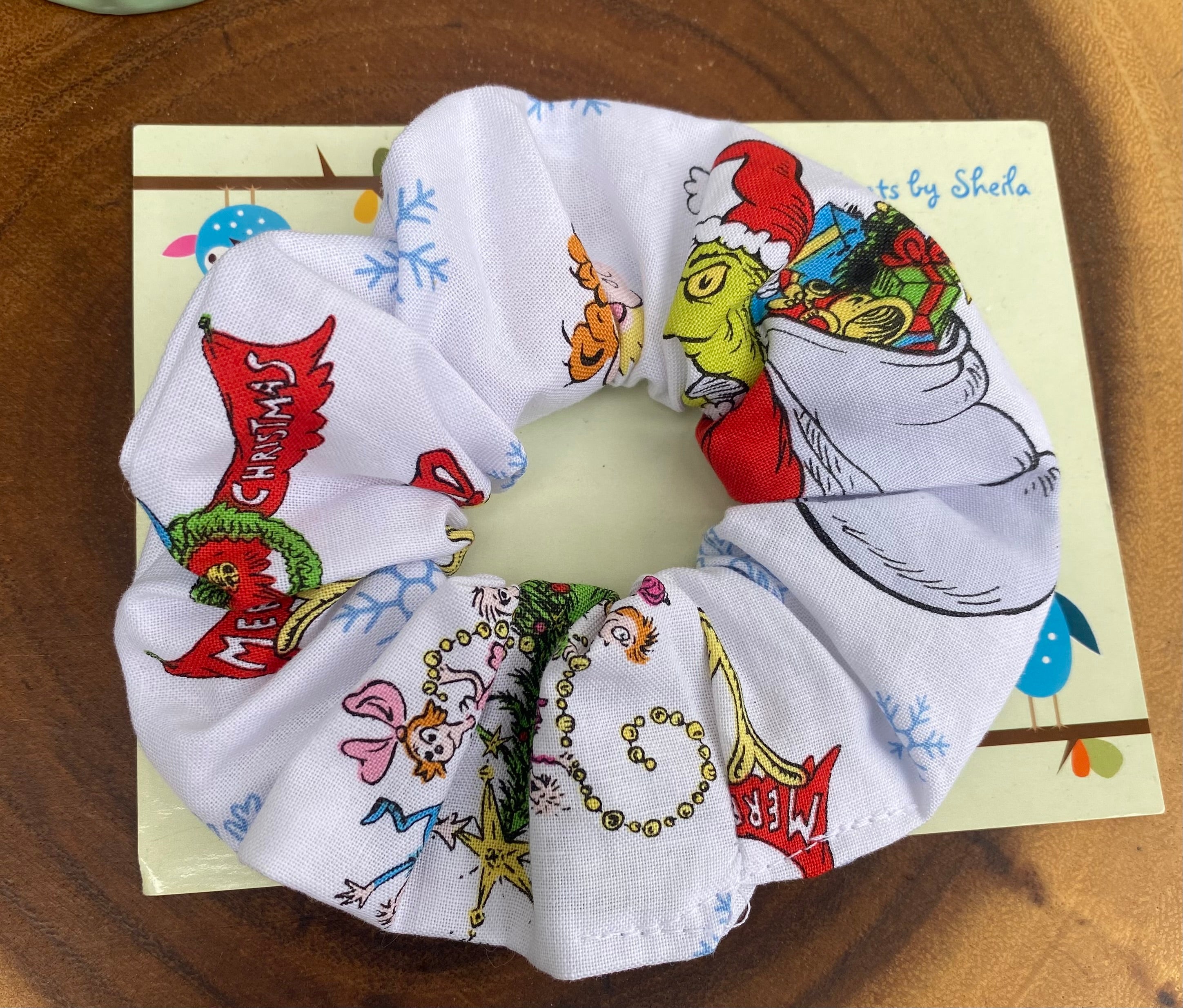 Green Christmas Monster Scrunchie