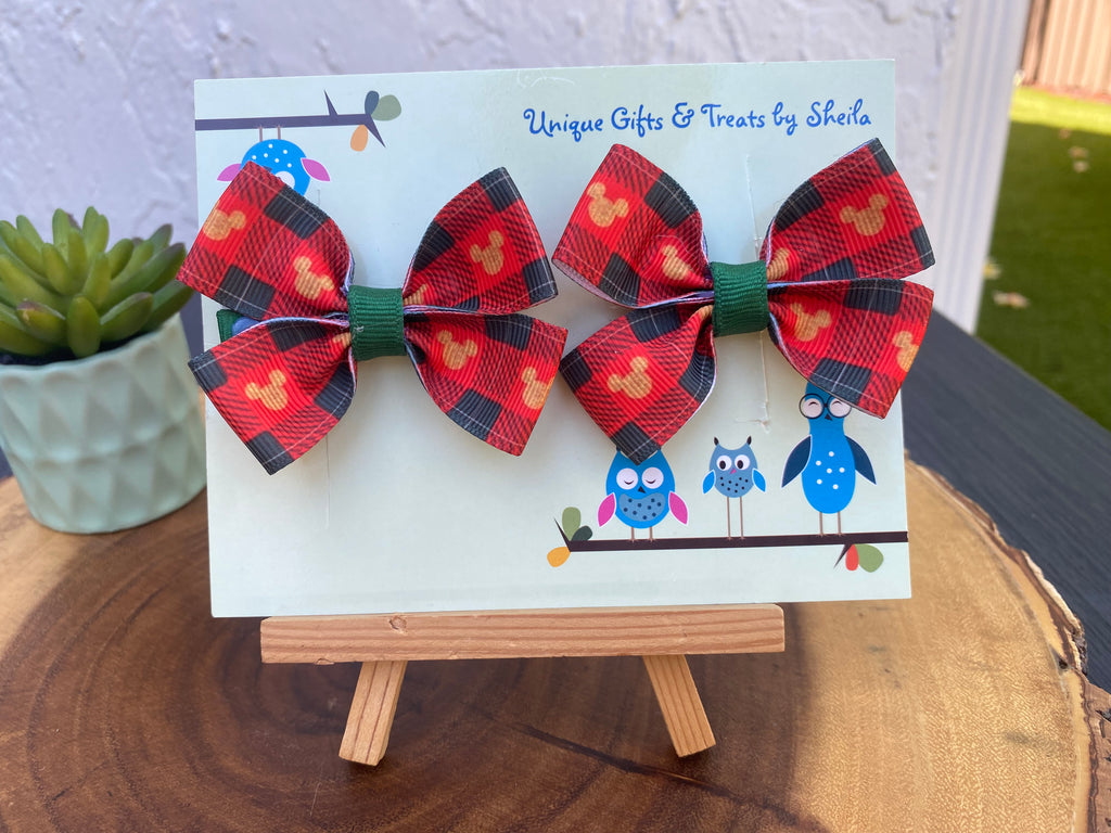 Disney Plaid Christmas Hairbows