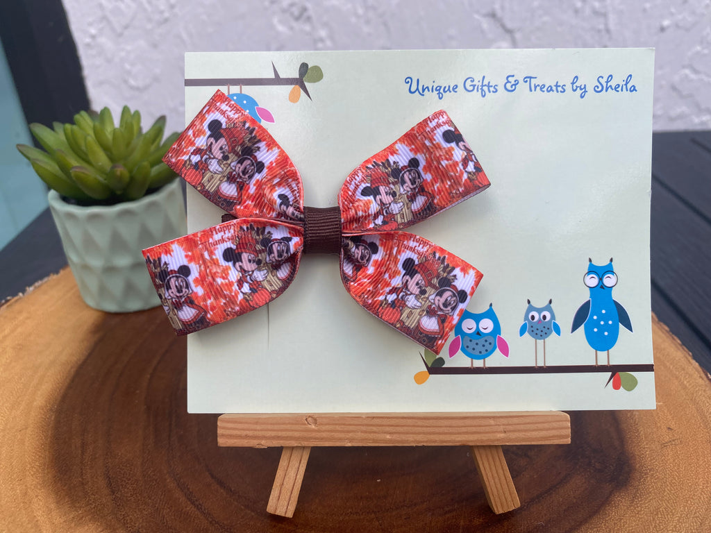 Mickey and Minnie Thanksgiving Hairbow