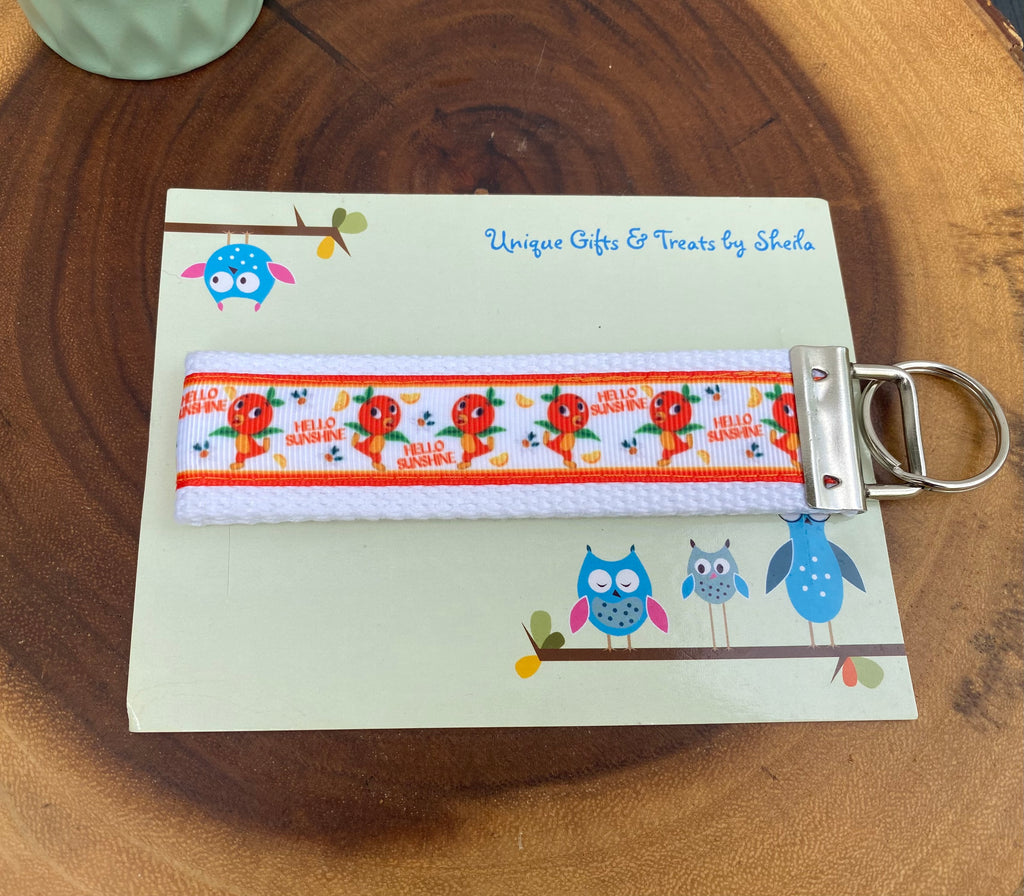 Orange Bird; Hello Sunshine Keychain; Keyfob