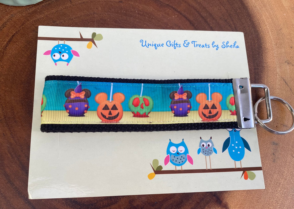 Disney Halloween Candy Apples Keychain; Keyfob