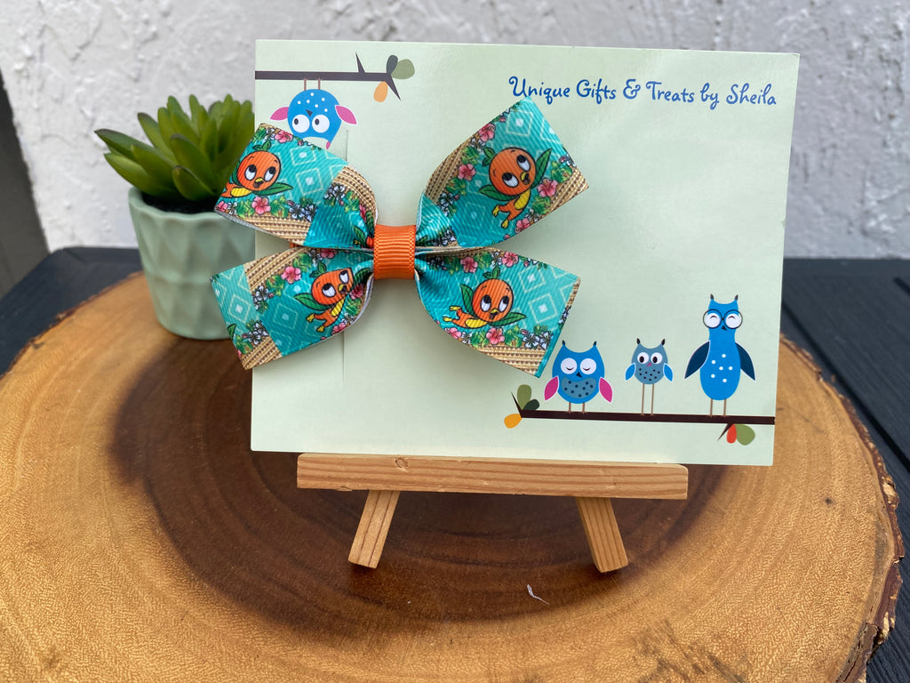 Orange Bird Hairbow
