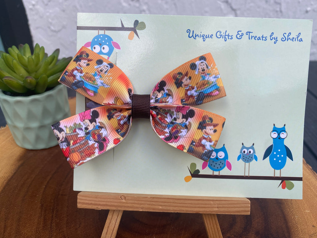 Mickey and Minnie Thanksgiving Hairbow