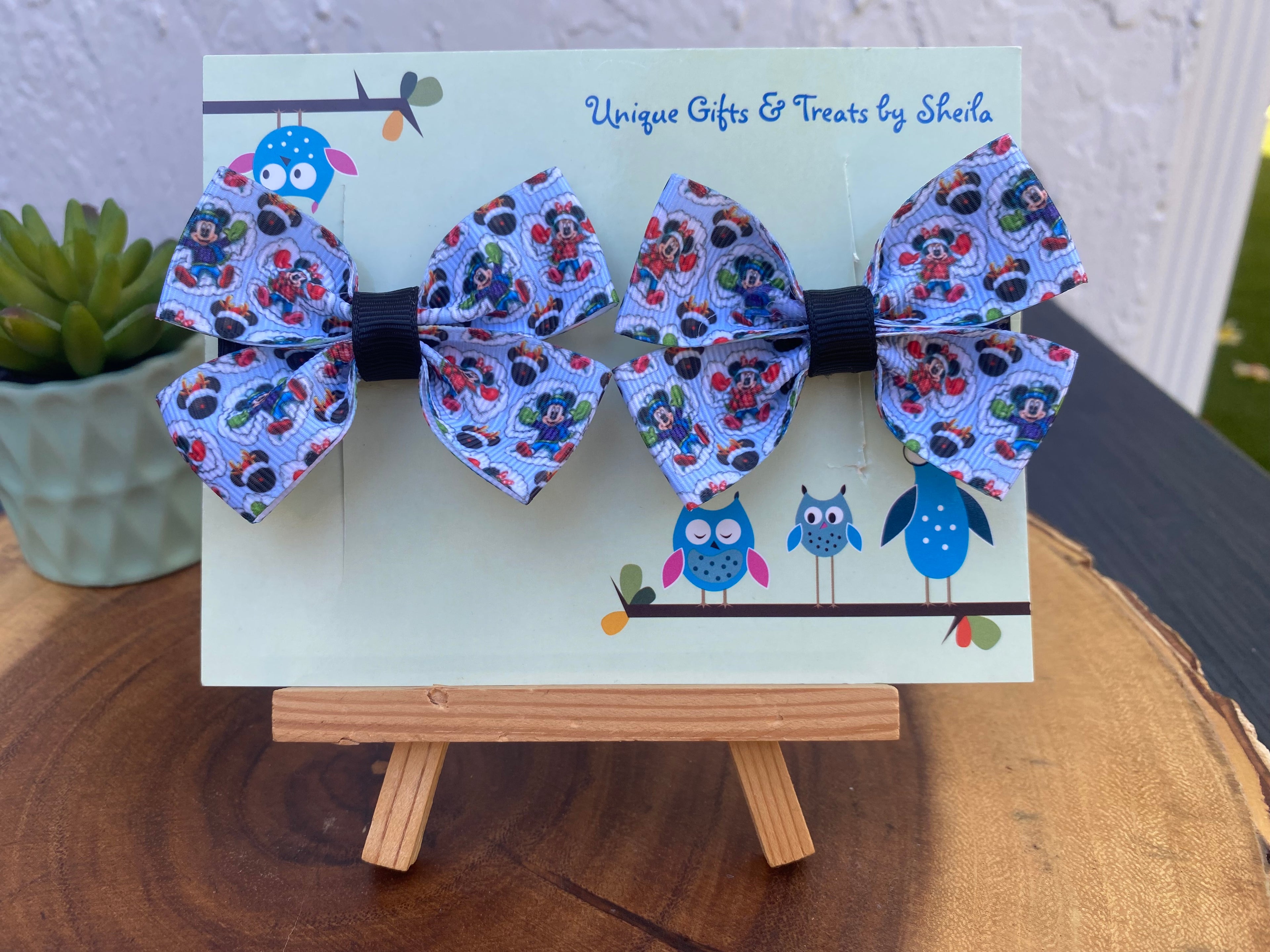 Mickey and Minnie Christmas Snow Angels Hairbows