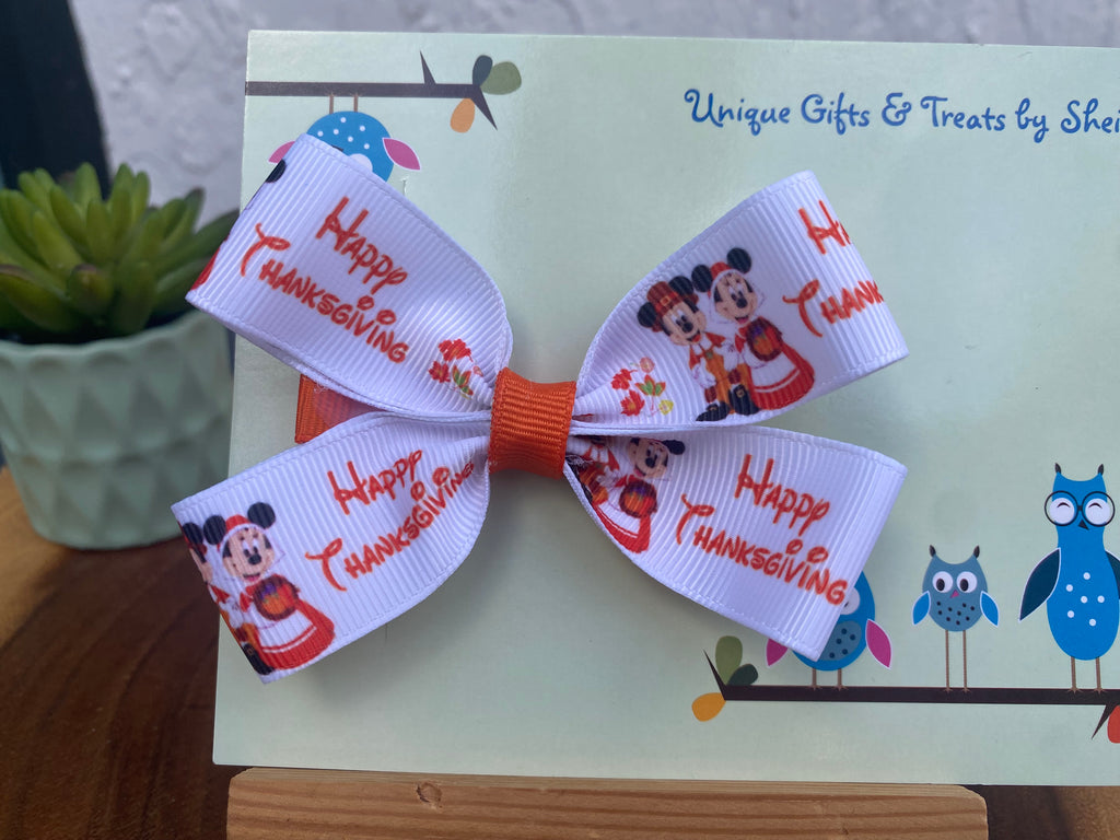 Mickey and Minnie Thanksgiving Hairbow