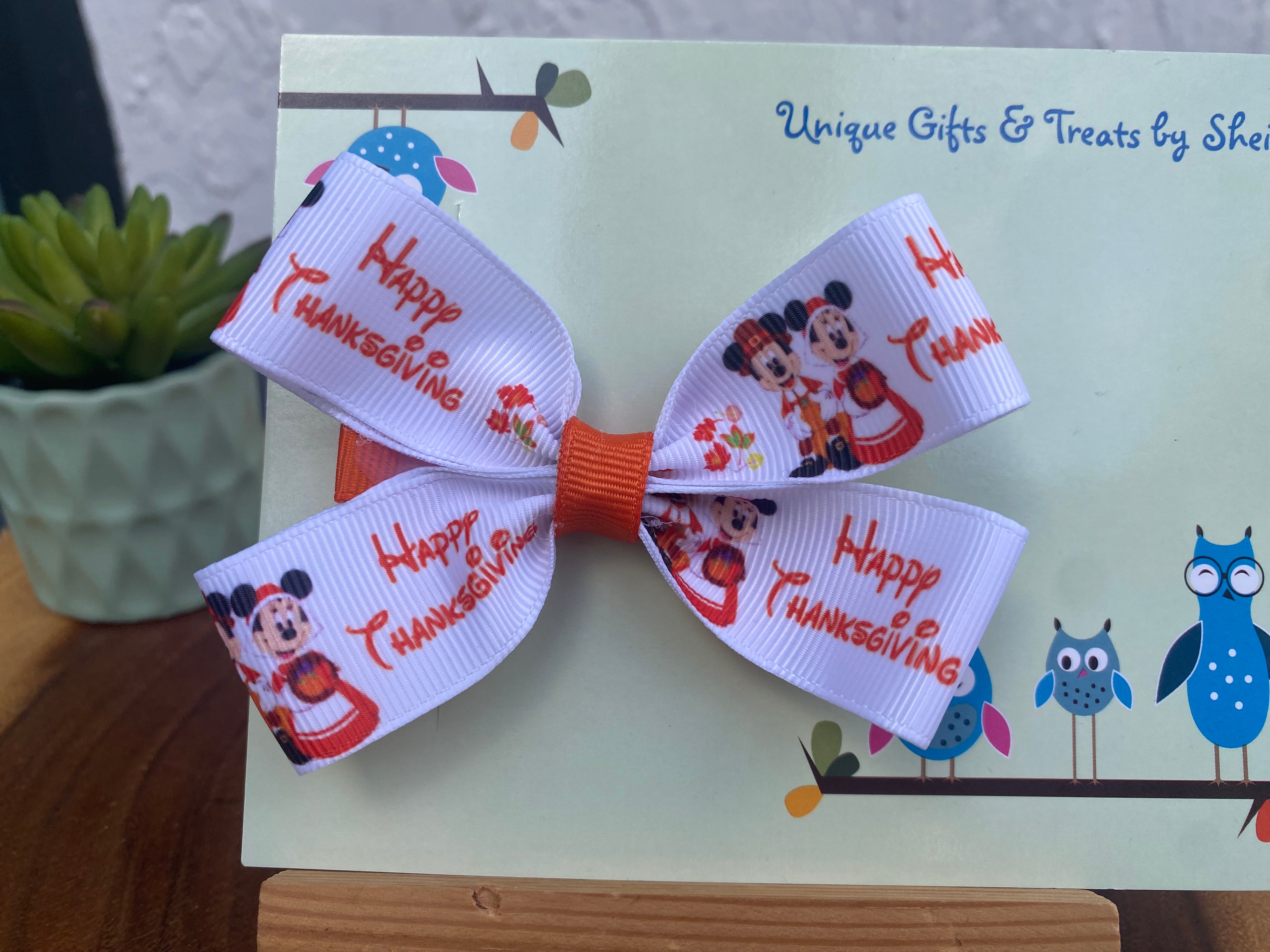 Mickey and Minnie Thanksgiving Hairbow