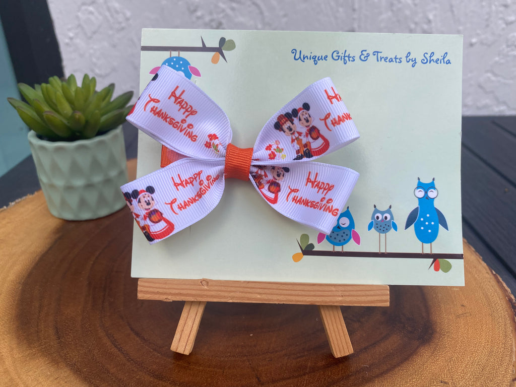 Mickey and Minnie Thanksgiving Hairbow