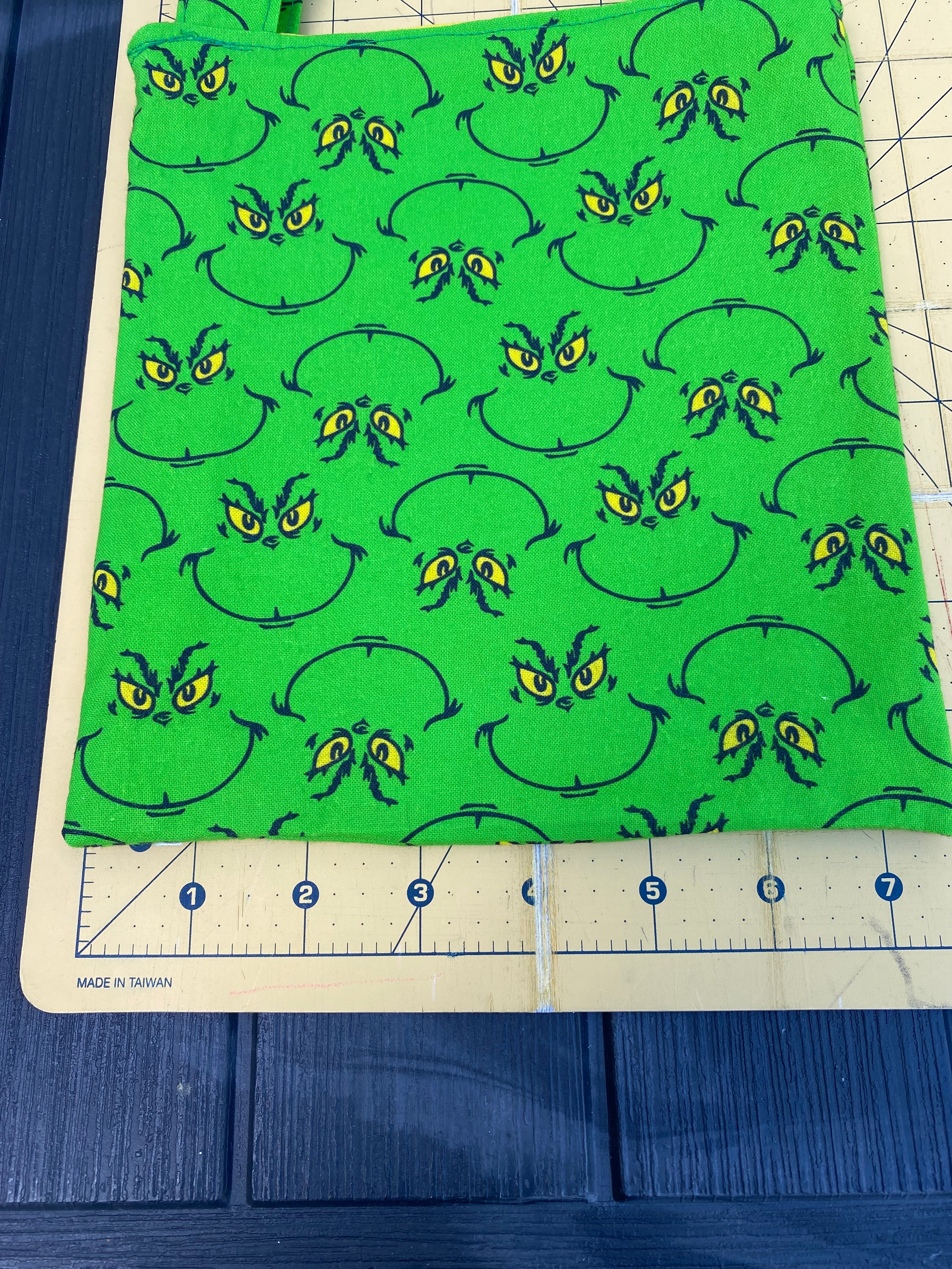 Green Christmas Monster Gift Bag; Tote