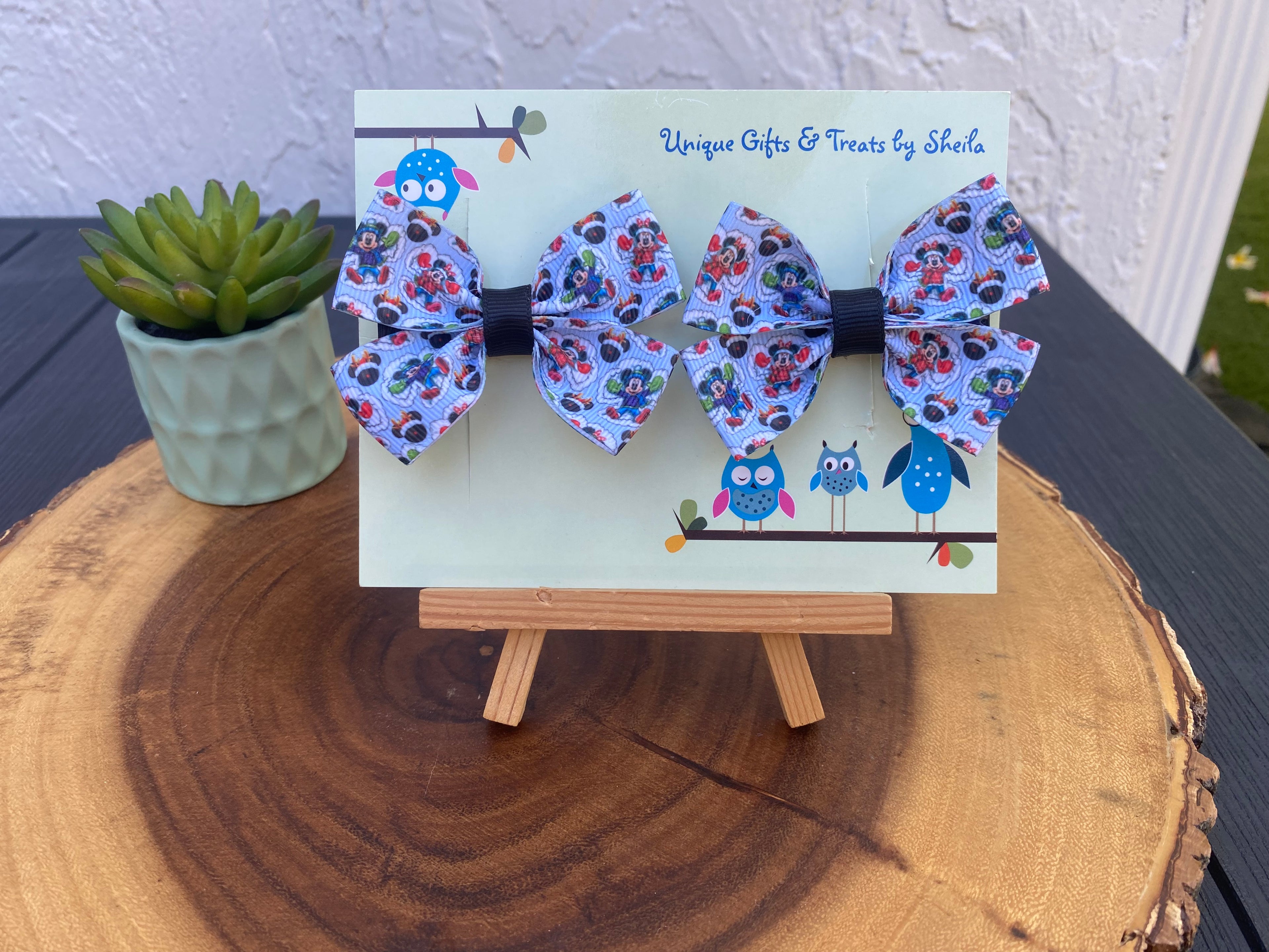 Mickey and Minnie Christmas Snow Angels Hairbows