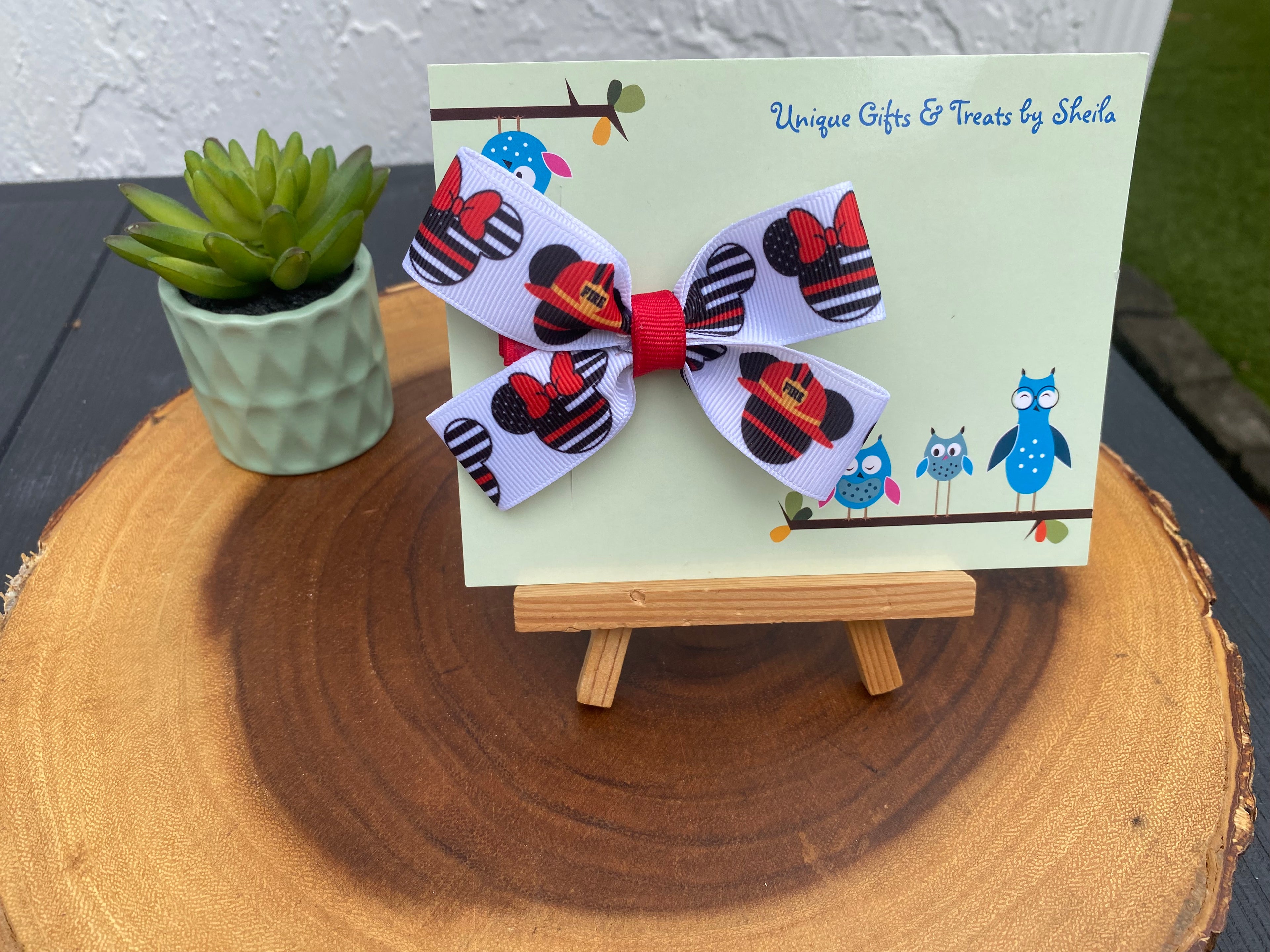 Disney Mickey Firefighter Hairbow