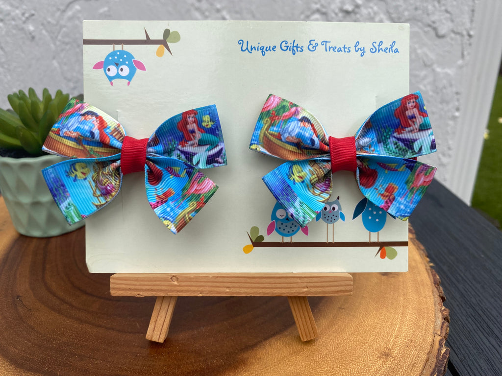 Little Mermaid; Ariel Hairbows