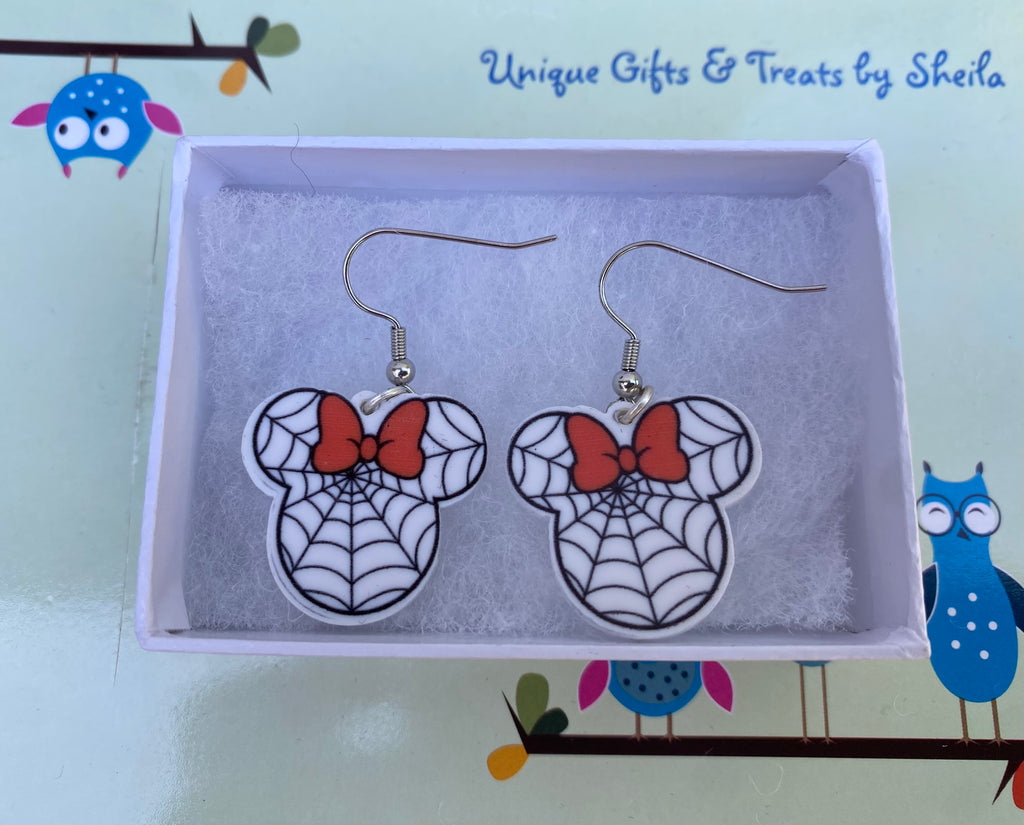Minnie Mouse Spider Web Earrings