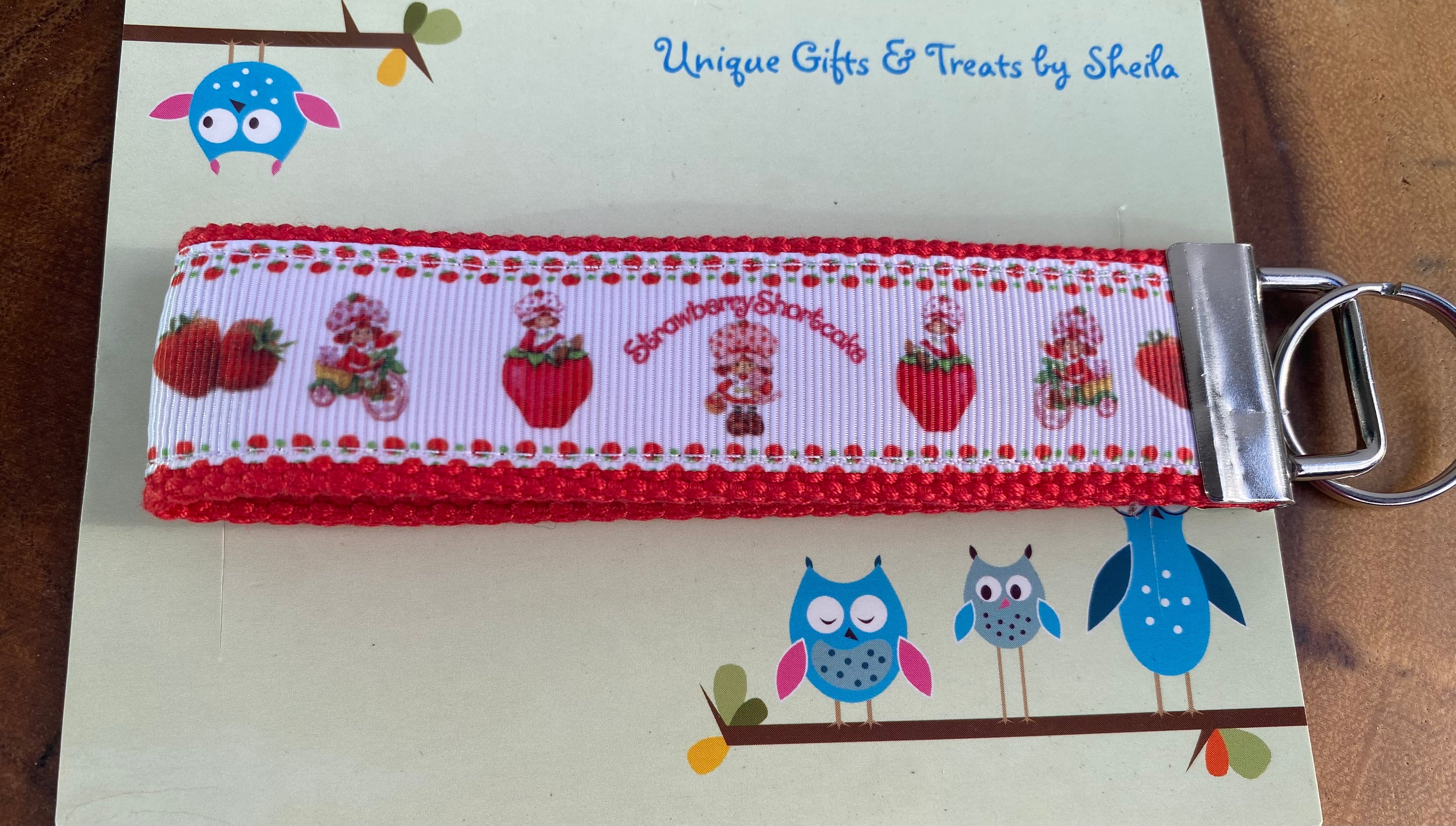 Strawberry Doll Keychain; Keyfob