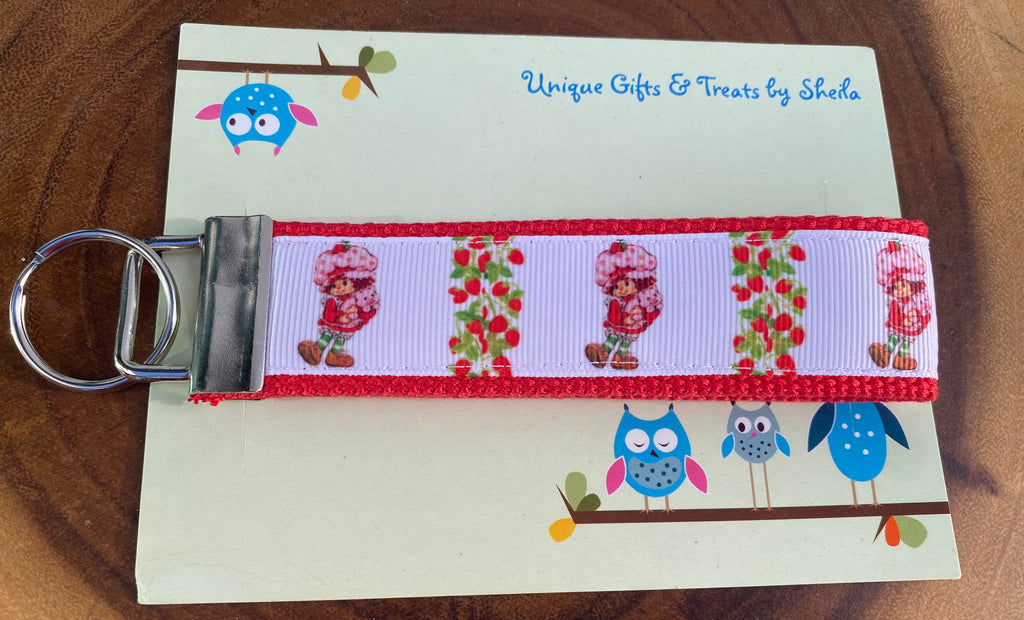 Strawberry Doll Keychain; Keyfob