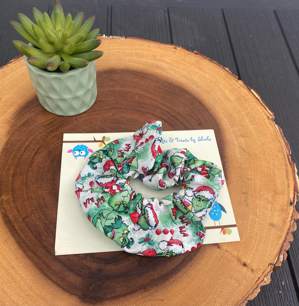 Green Christmas Monster Scrunchie