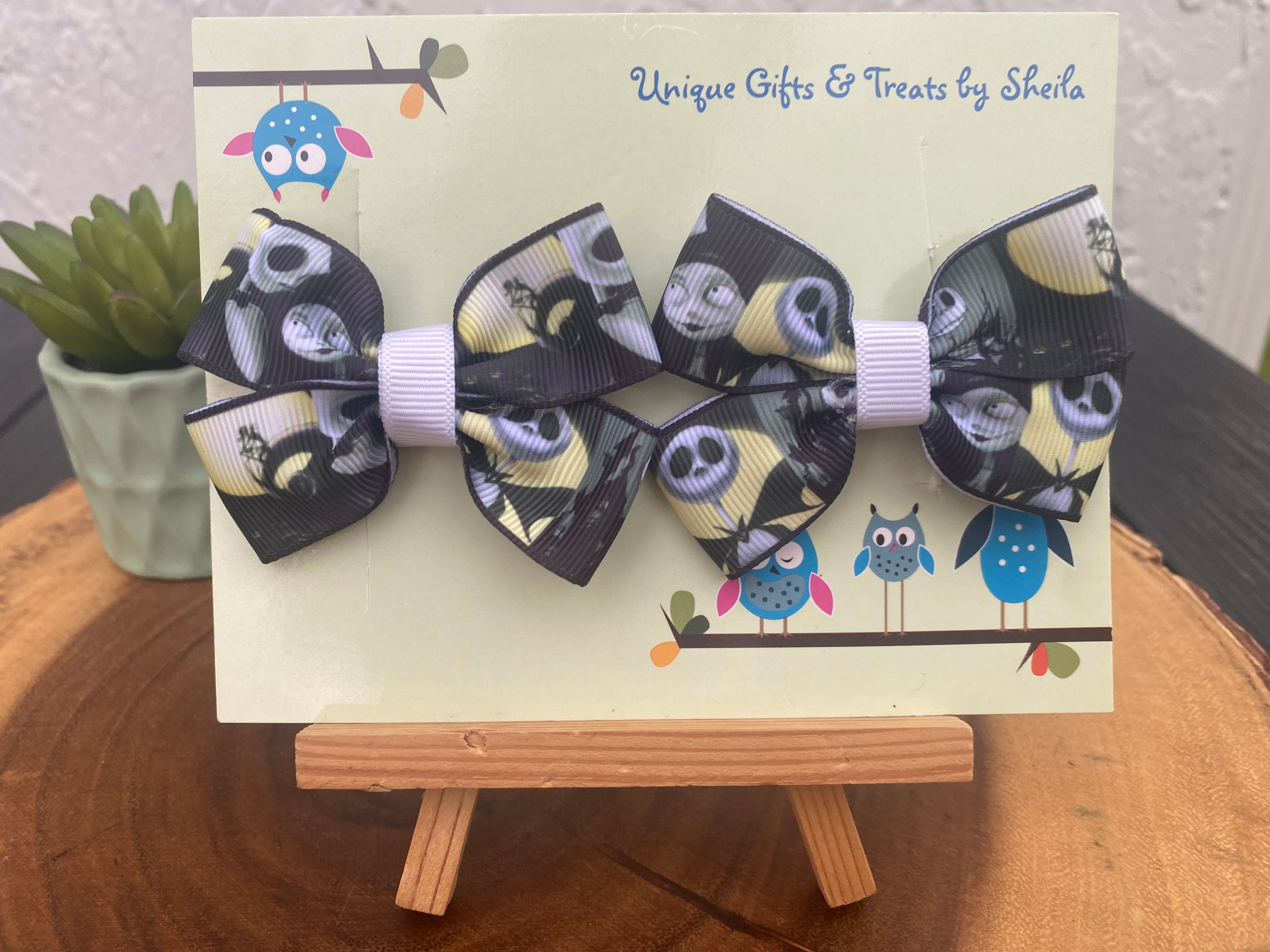 Nightmare Before Christmas Hairbows; Jack and Sally Hairbows