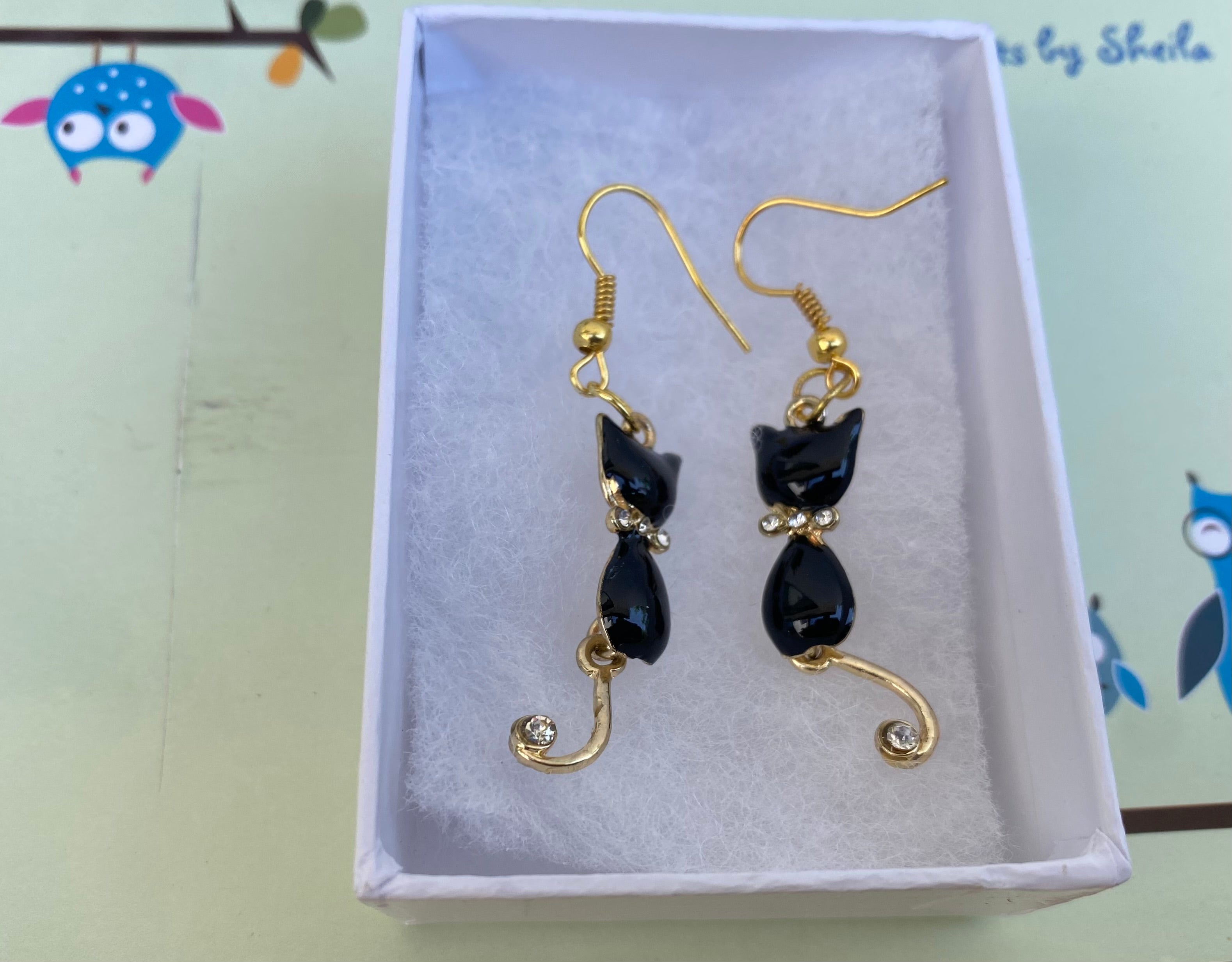 Retro Black Cat Earrings