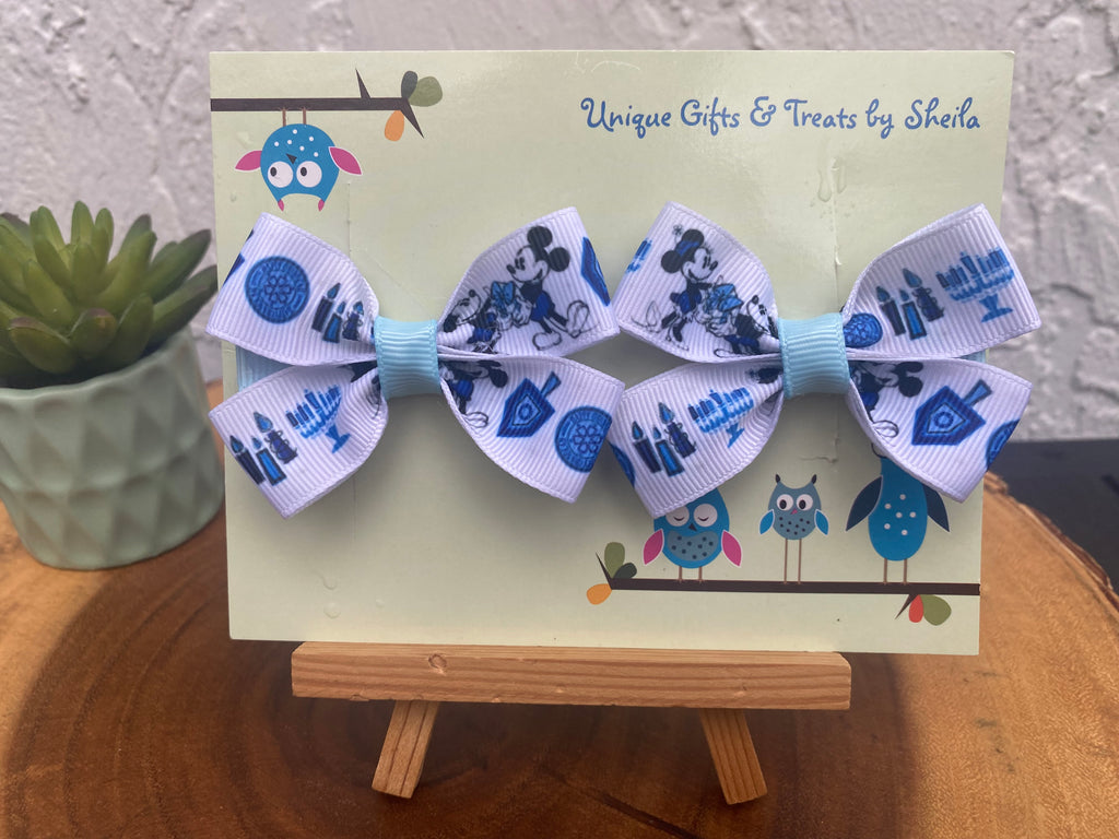 Disney Hanukkah Hairbows; Chanukah Hairbows