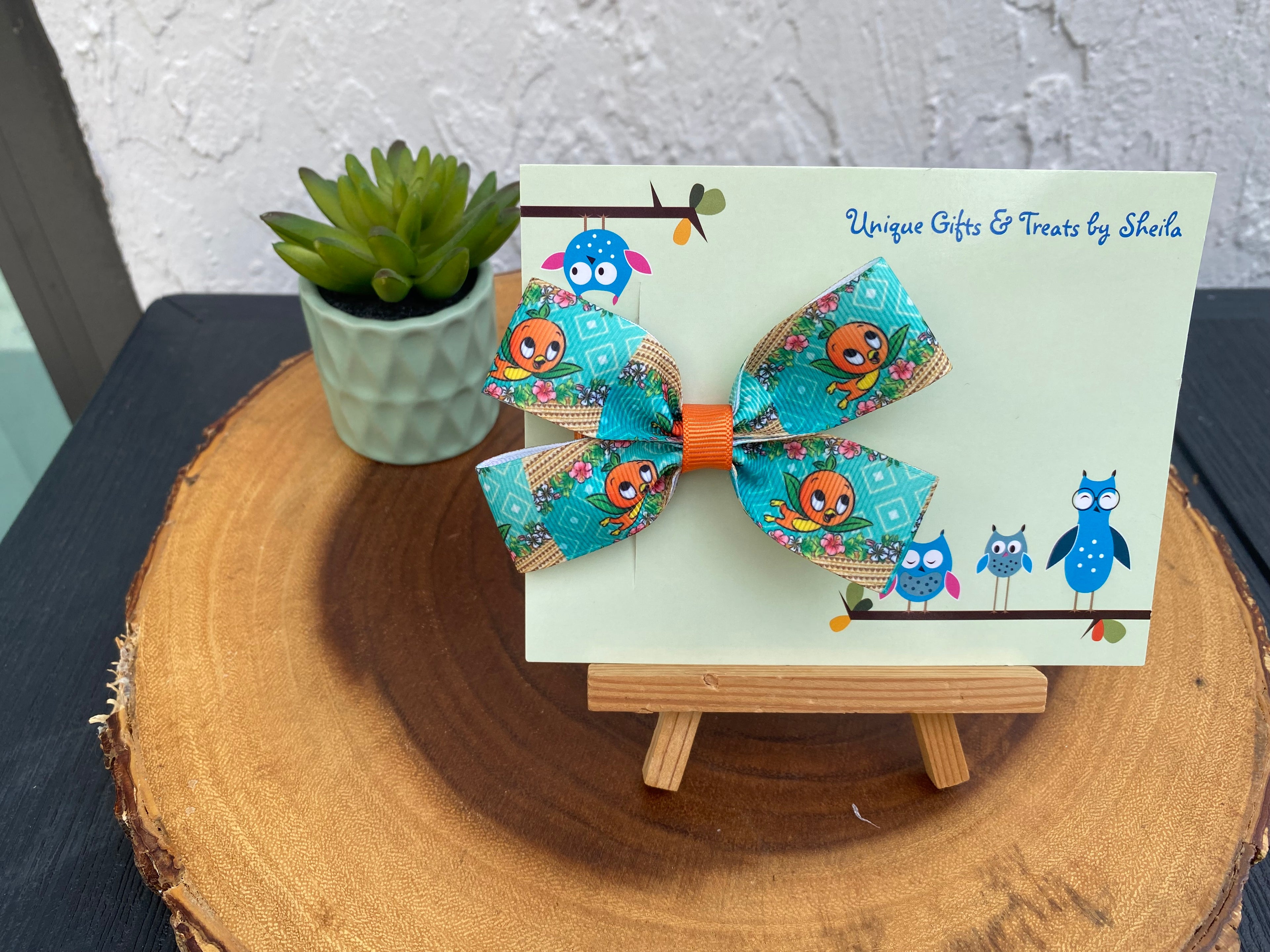 Orange Bird Hairbow