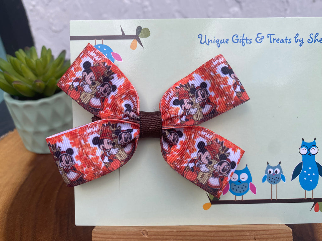 Mickey and Minnie Thanksgiving Hairbow