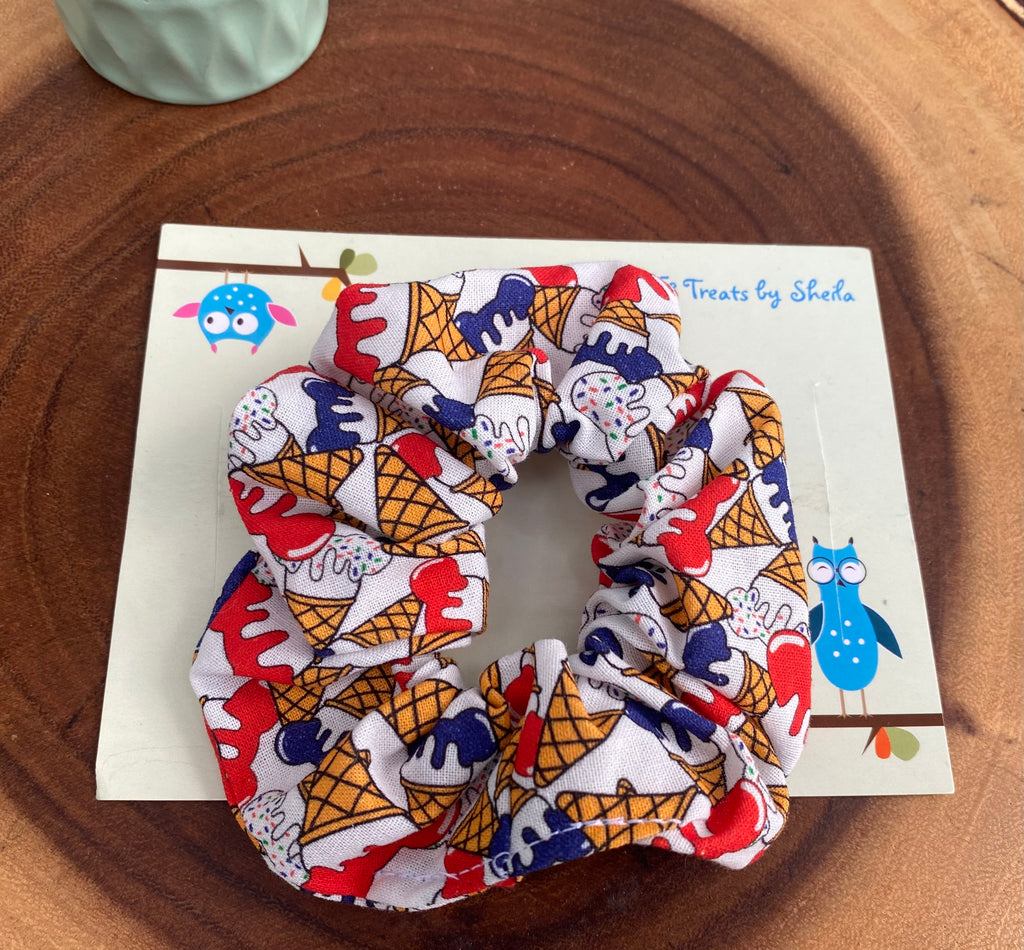 4th of July; Patriotic Mickey Ice Cream Cones Scrunchie