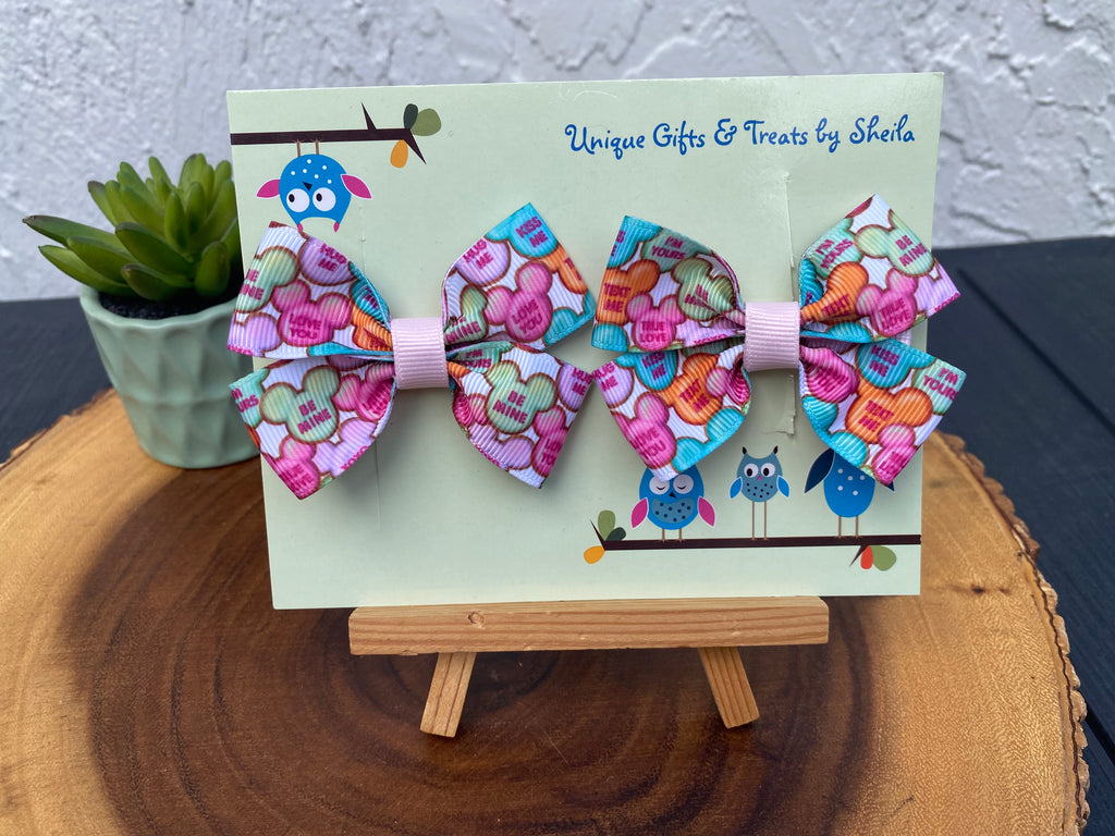 Mickey Valentine’s Conversation Hearts Hairbows