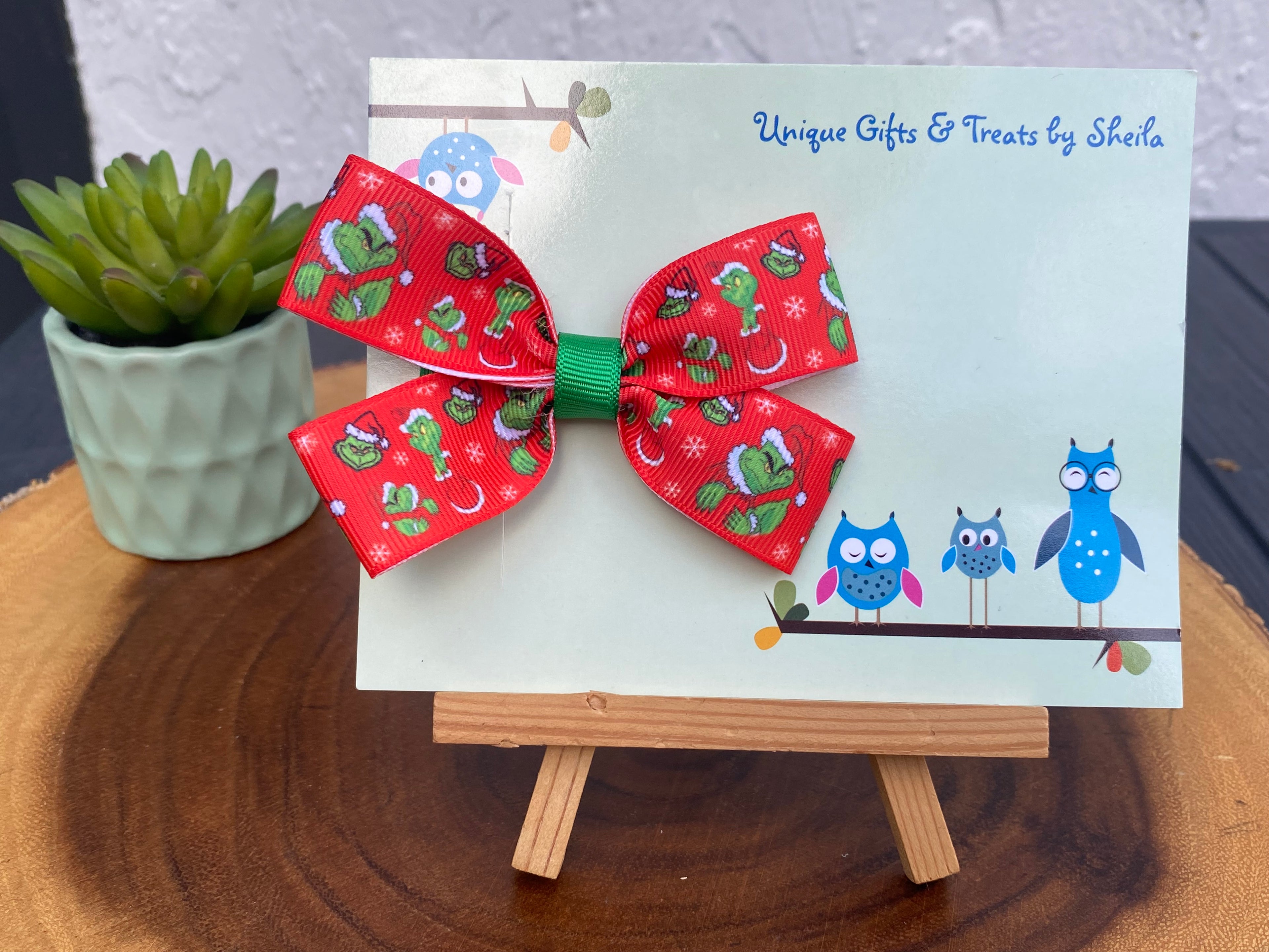 Green Christmas Monster Hairbow
