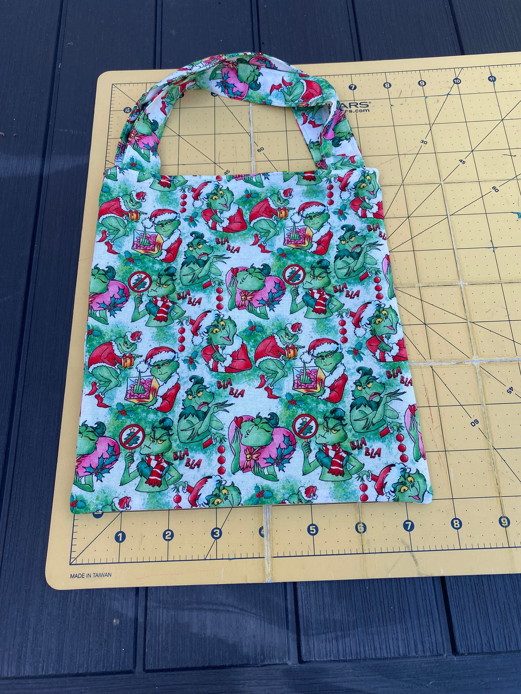 Green Christmas Monster Gift Bag; Tote