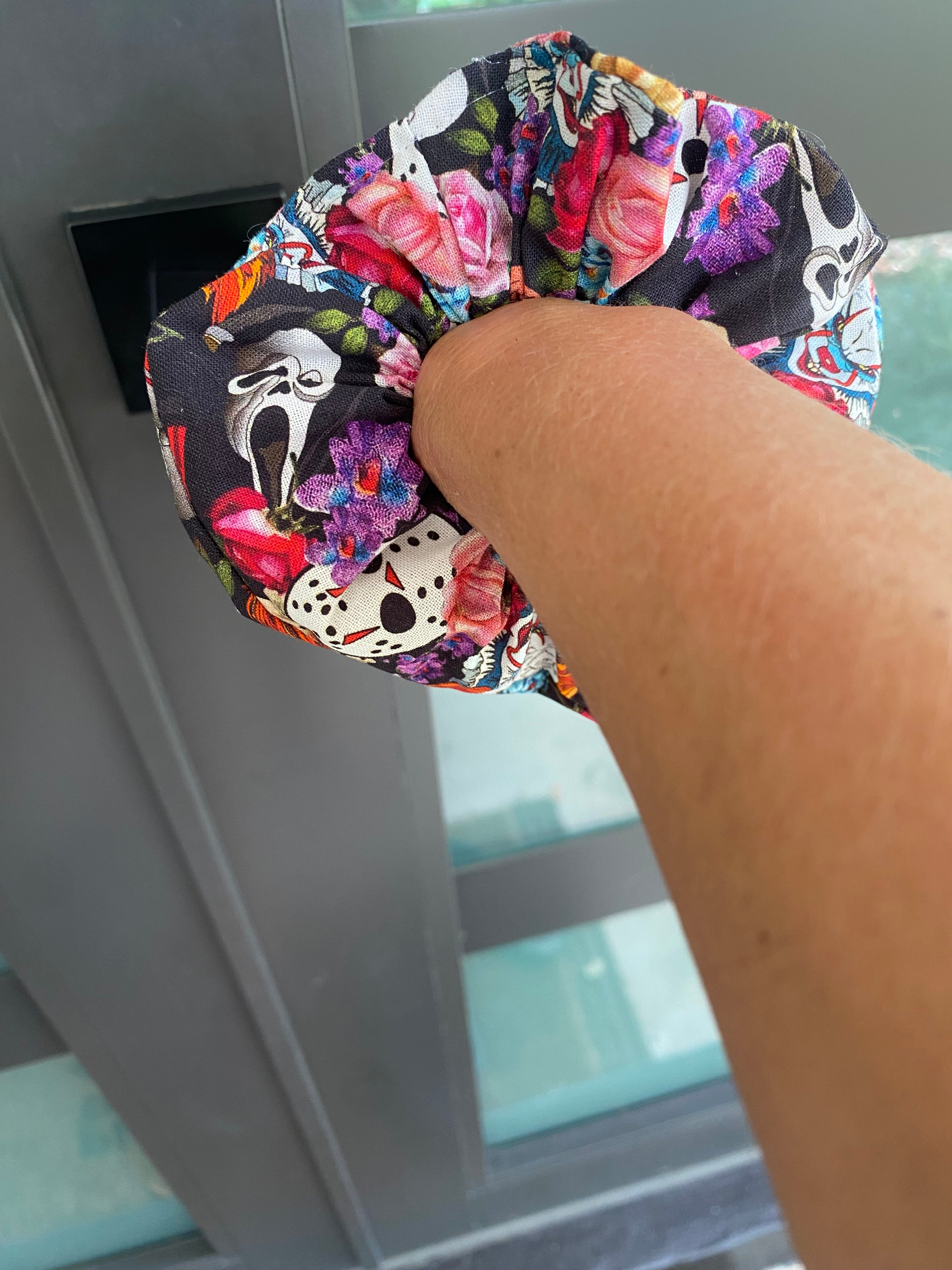 Floral Halloween; Scary Movie; Horror Movie Scrunchie