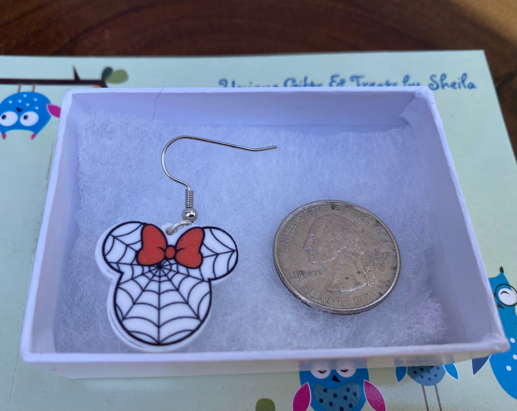 Minnie Mouse Spider Web Earrings