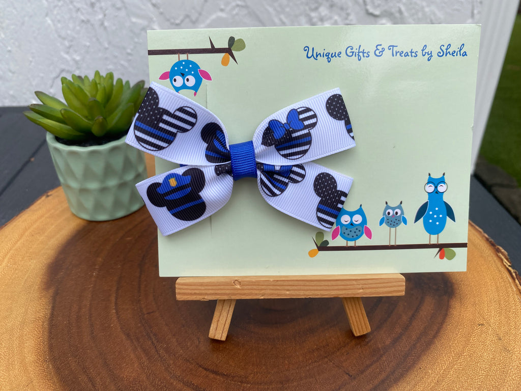 Disney Police Officer; Law Enforcement Hairbow