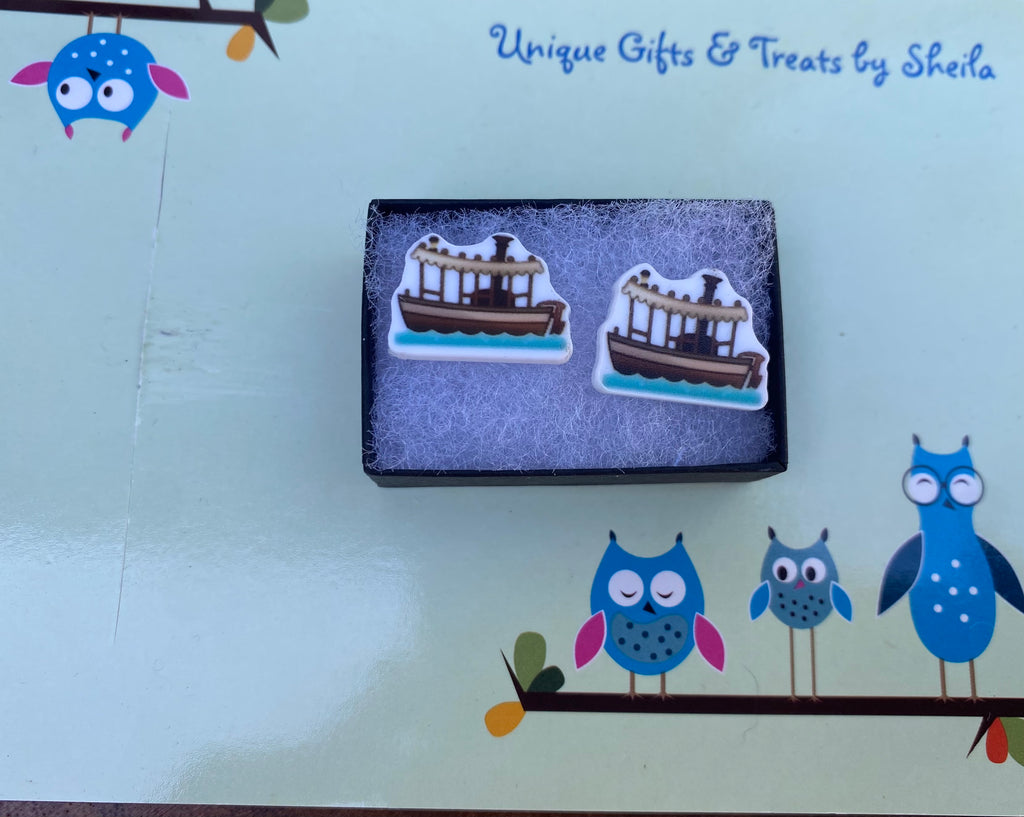 Jungle Boat; River Cruise Earrings