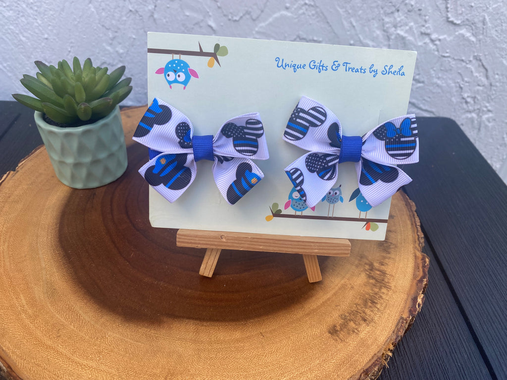 Mickey Mouse Police Officer Hairbows