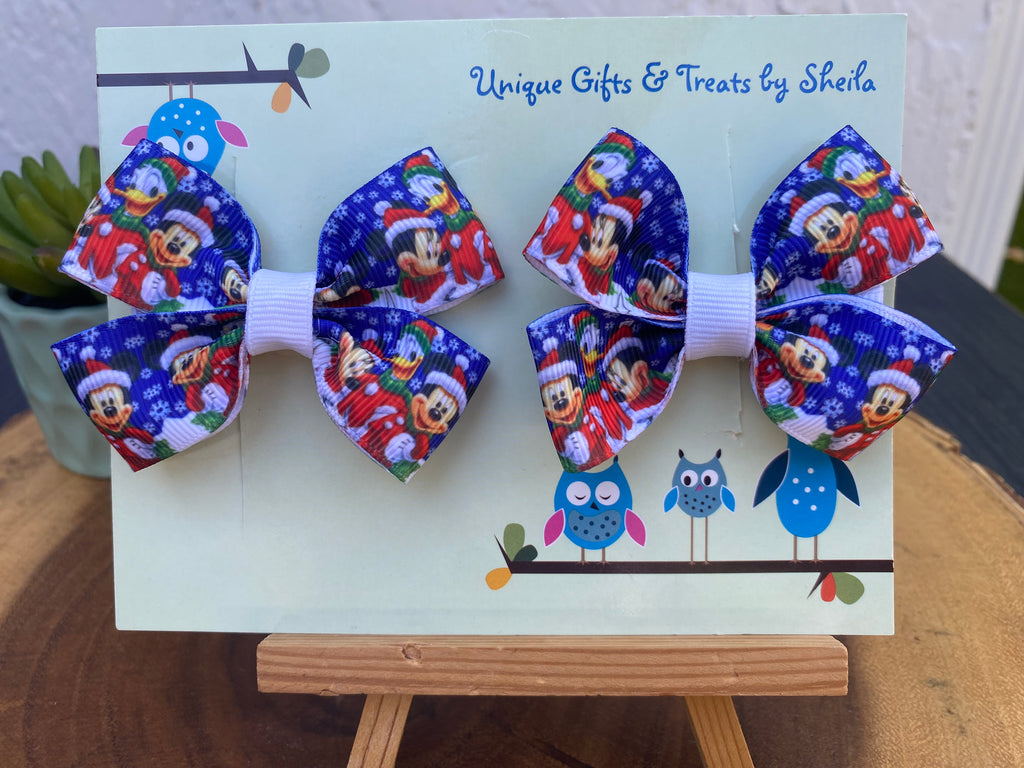 Mickey and Minnie Winter Wonderland Hairbows