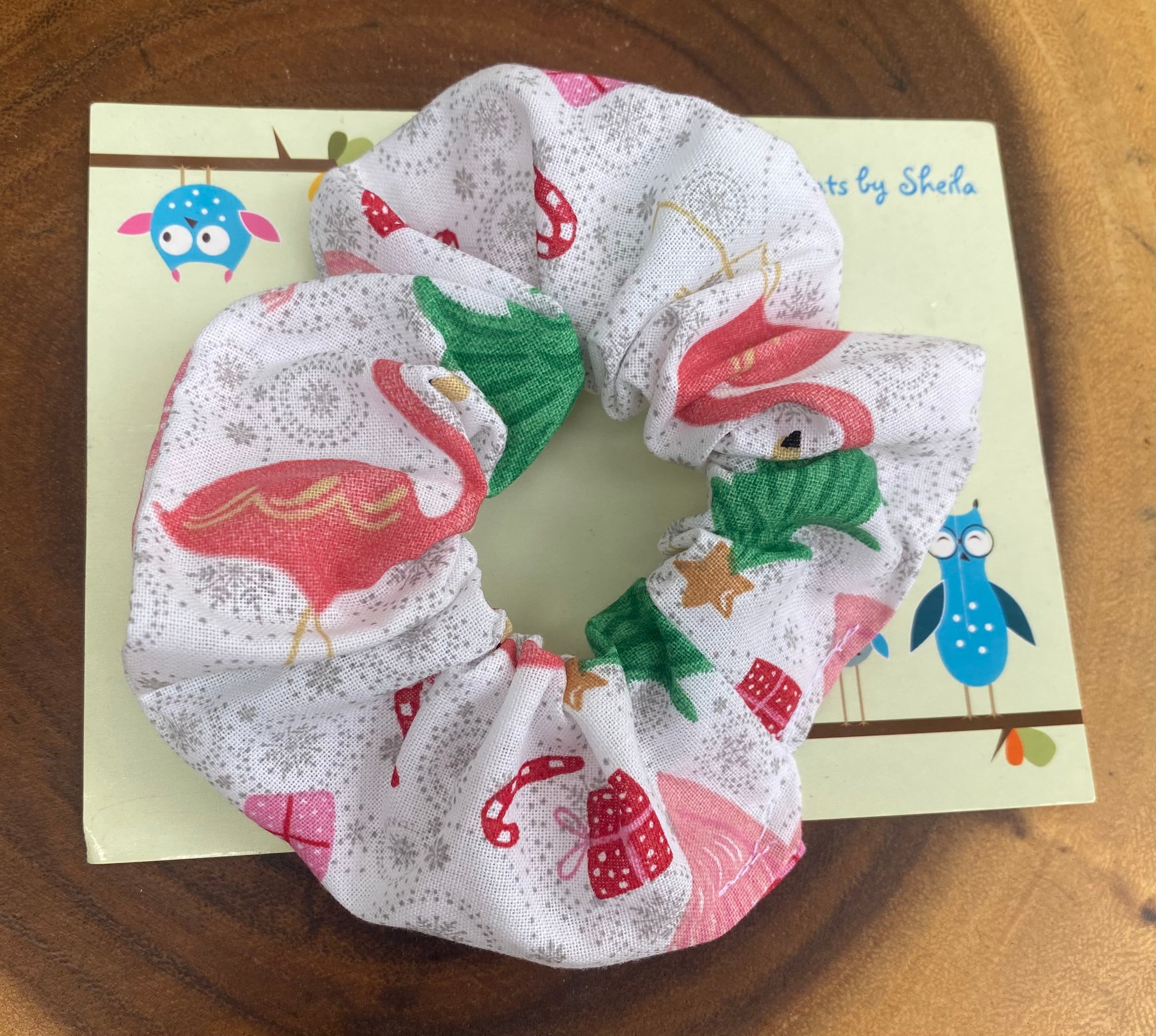 Flamingo Christmas Scrunchie