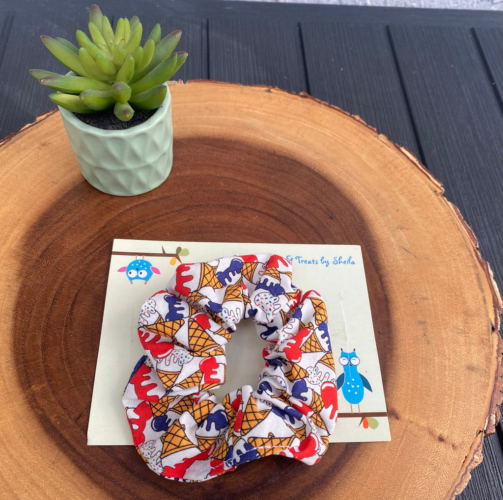 4th of July; Patriotic Mickey Ice Cream Cones Scrunchie