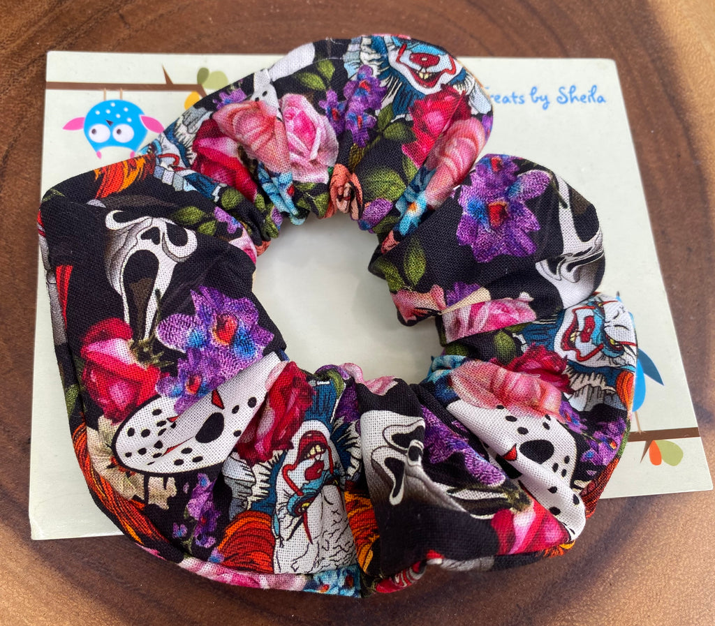 Floral Halloween; Scary Movie; Horror Movie Scrunchie