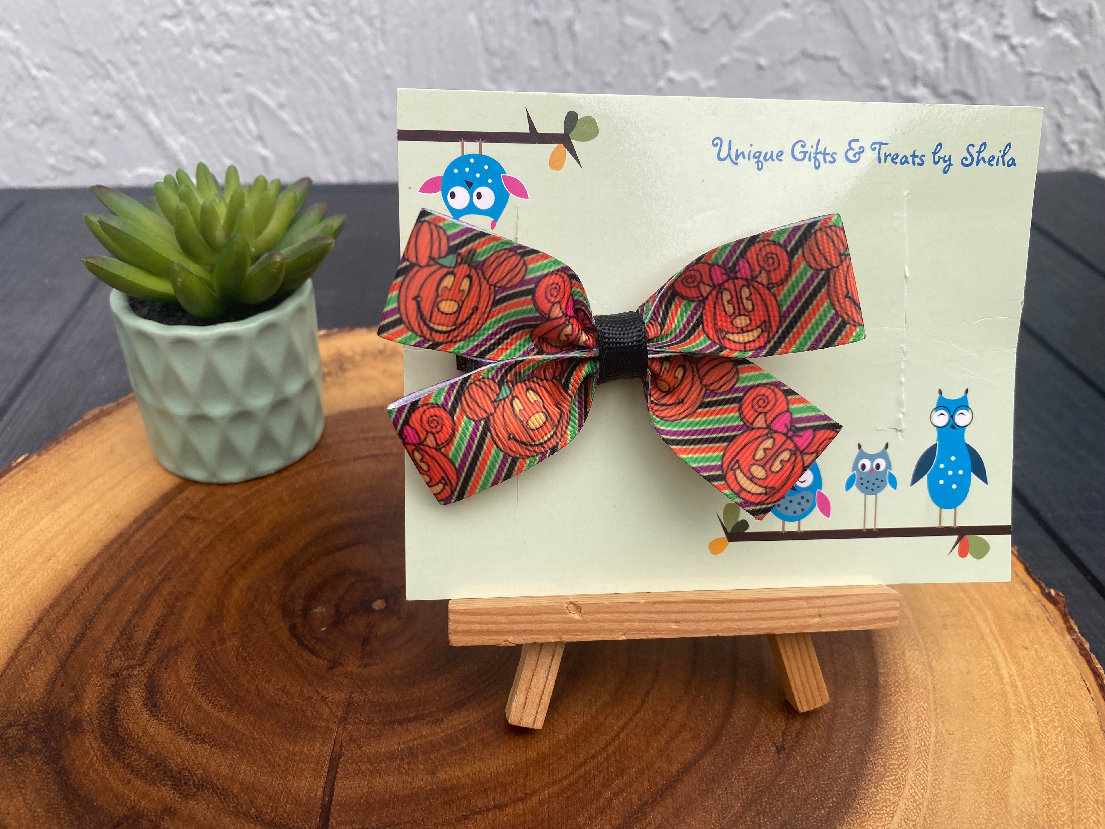 Disney Halloween Hairbow; Mickey Jack O’ Lantern Hairbow