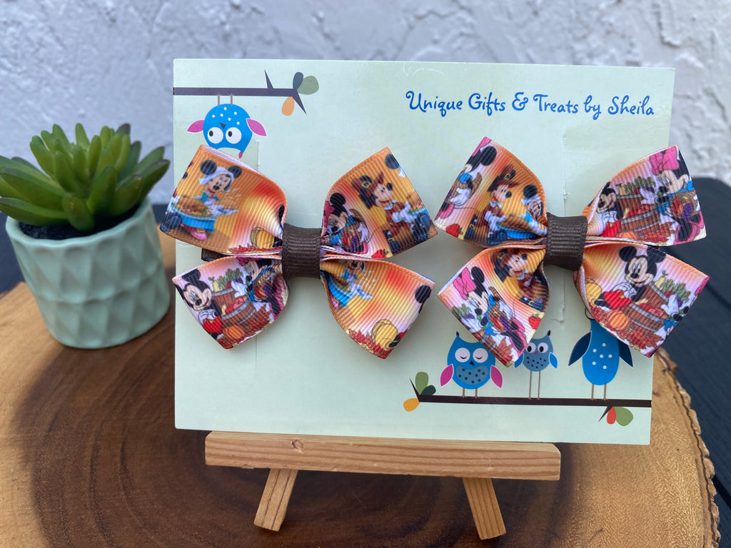 Mickey and Minnie Thanksgiving Hairbows