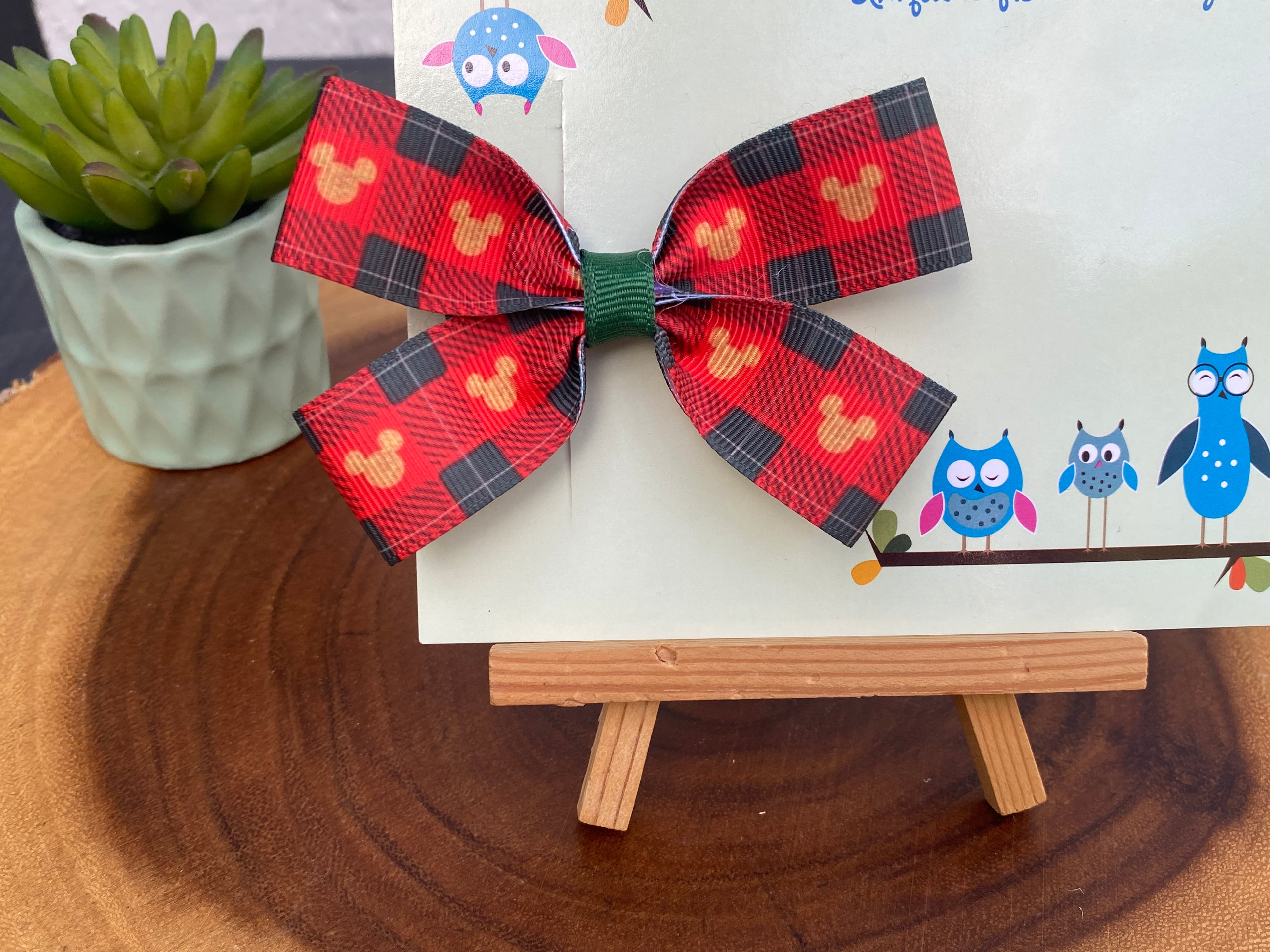 Disney Plaid Christmas Hairbow