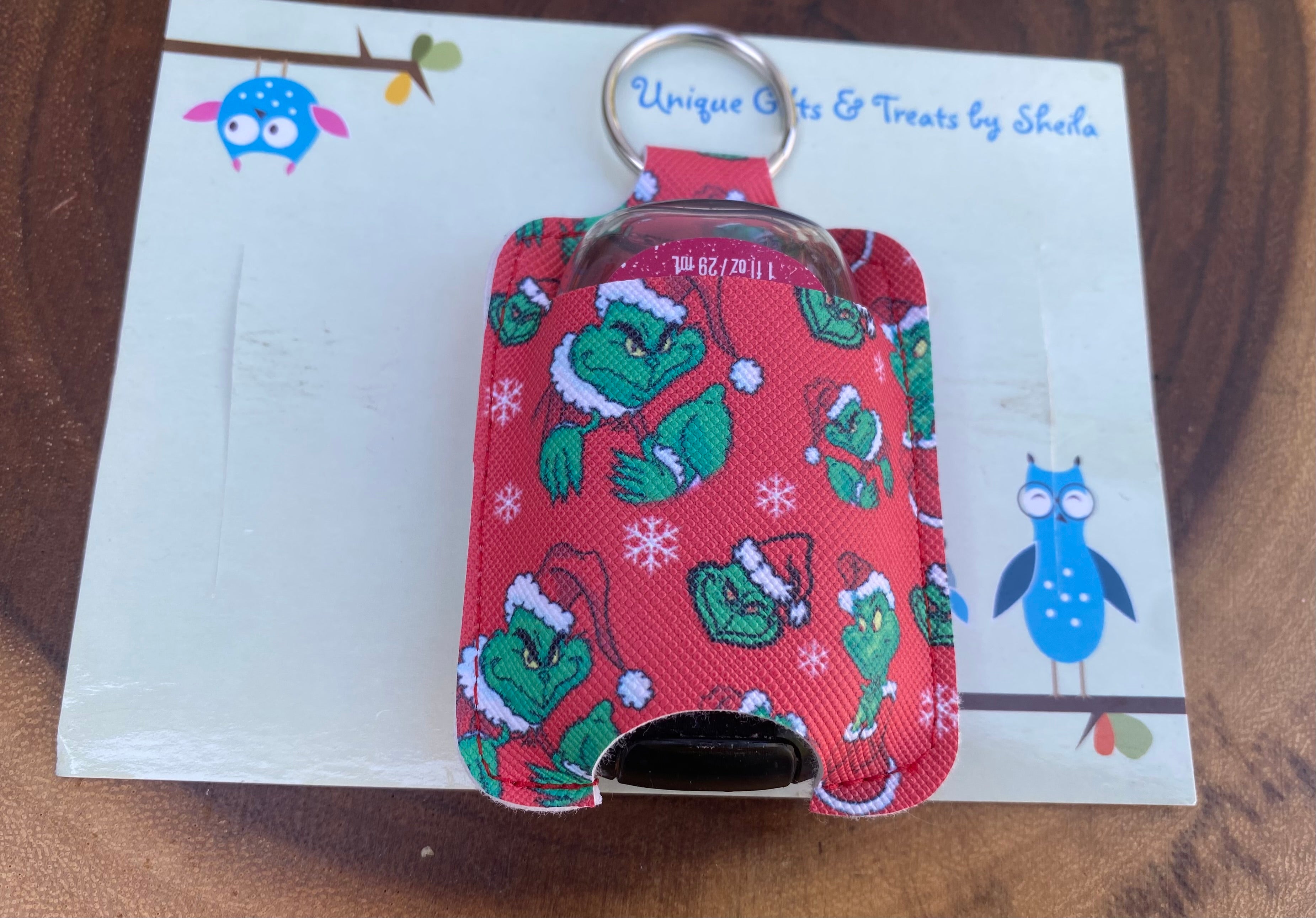 Green Christmas Monster Hand Sanitizer Holder