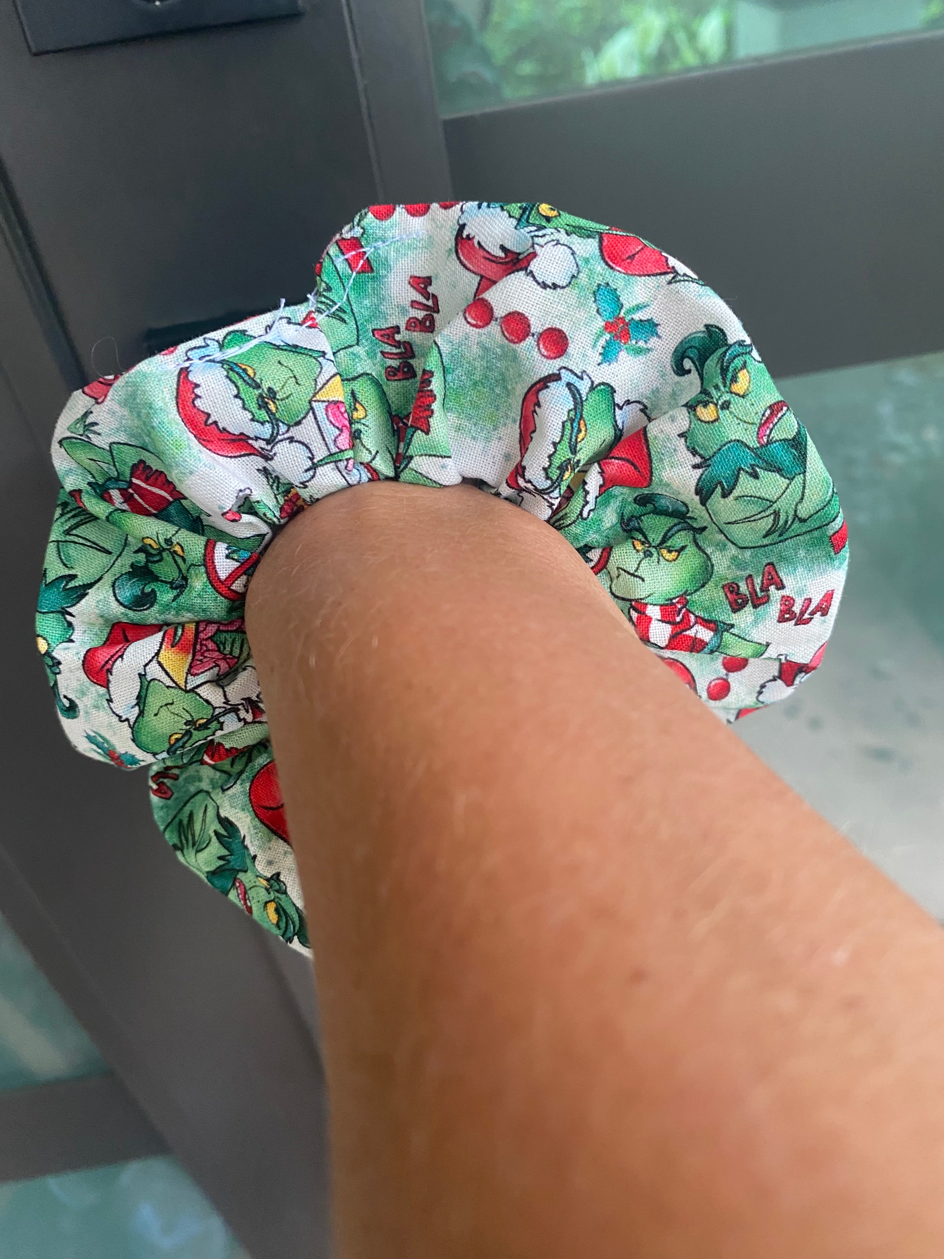 Green Christmas Monster Scrunchie