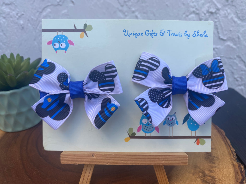 Mickey Mouse Police Officer Hairbows