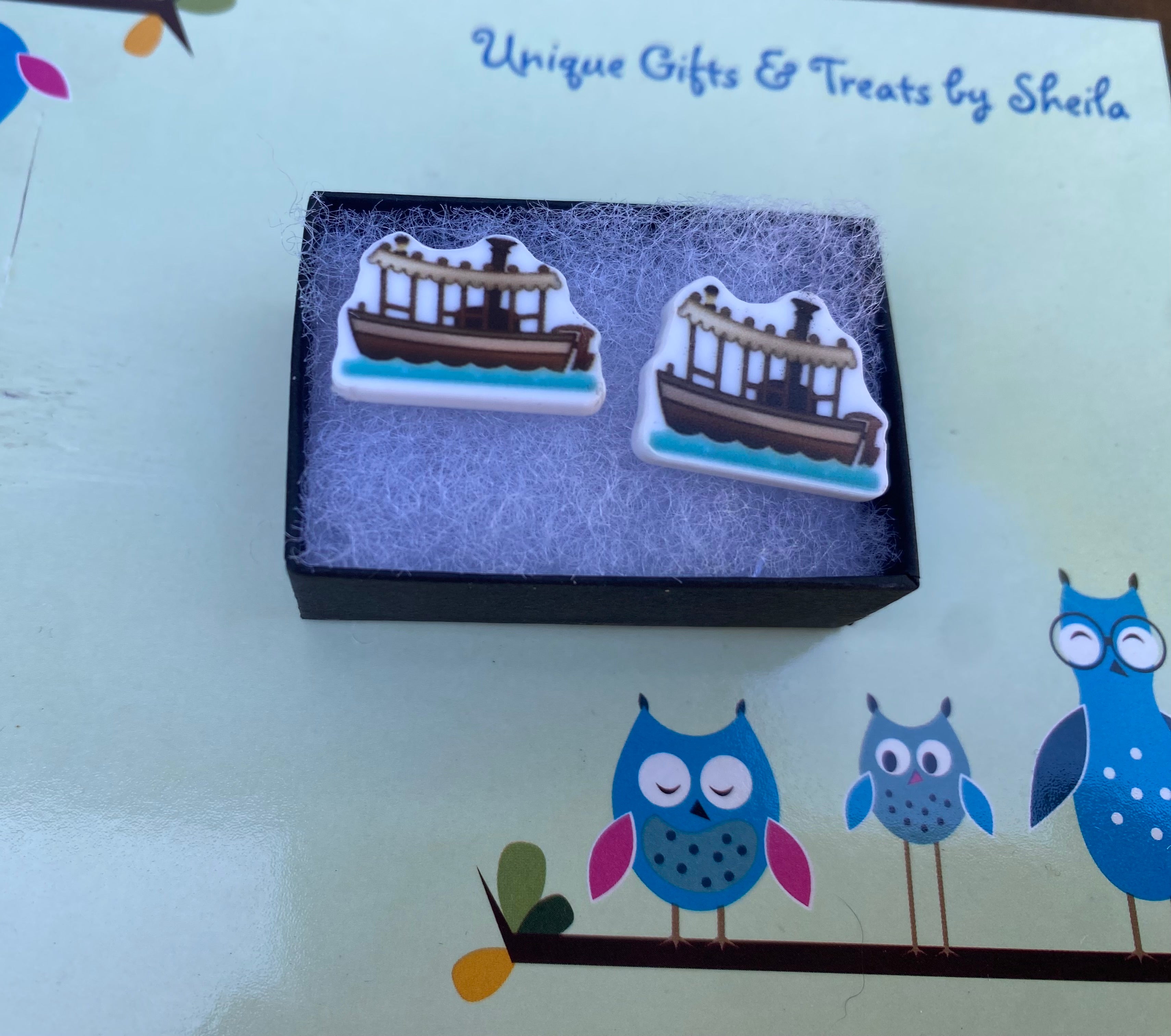 Jungle Boat; River Cruise Earrings