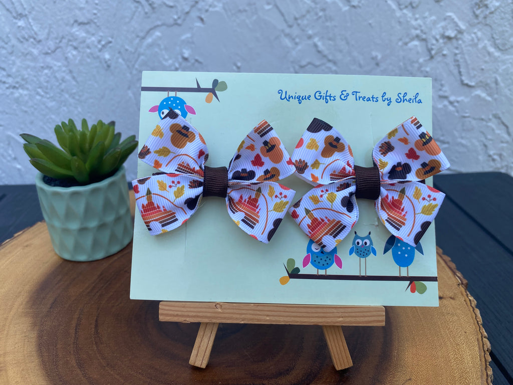Disney Autumn Hairbows; Fall Hairbows