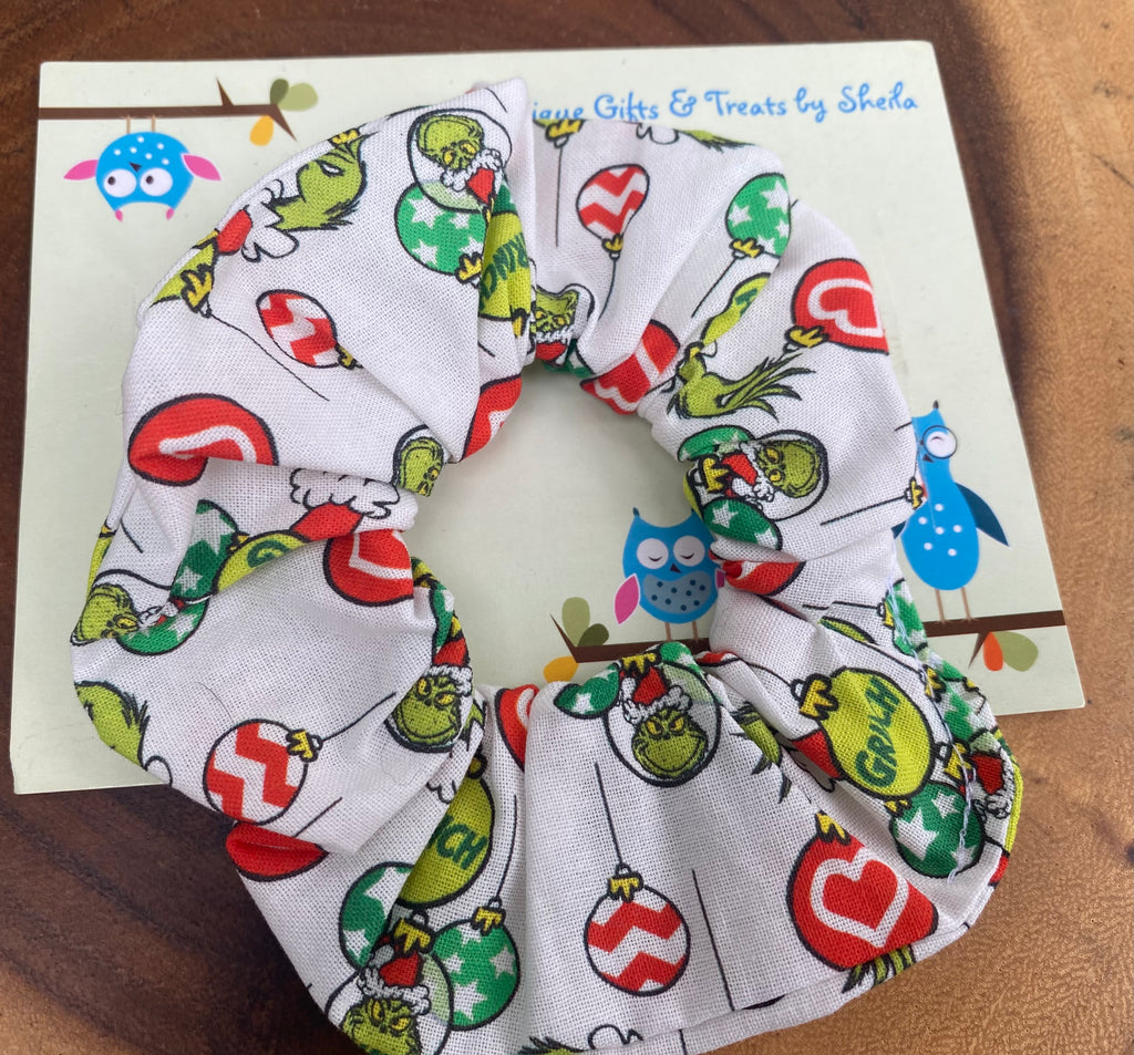 Green Christmas Monster Scrunchie