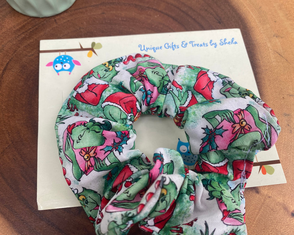 Green Christmas Monster Scrunchie